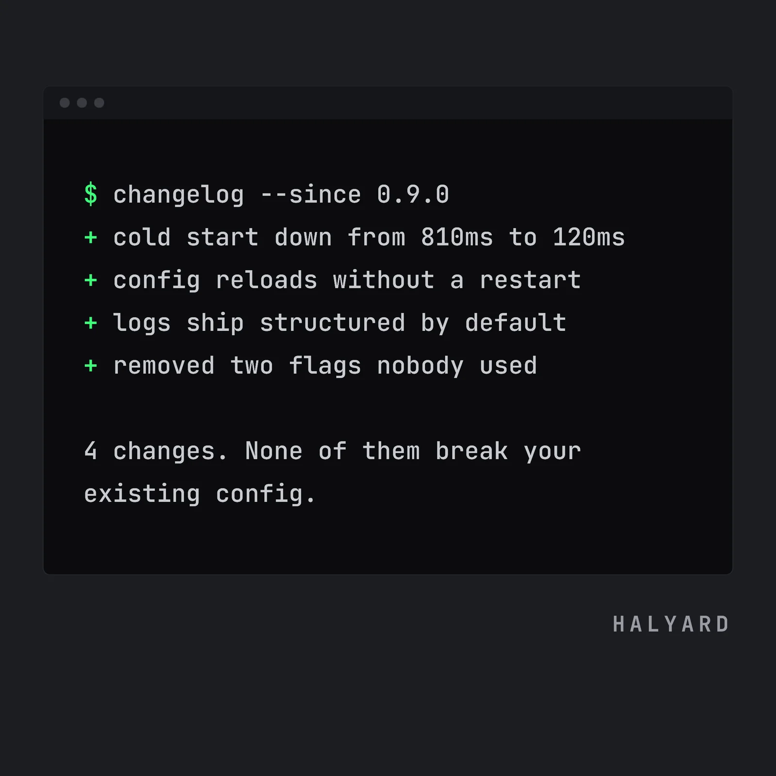 Release Notes Terminal LinkedIn Post — 1:1 LinkedIn post template