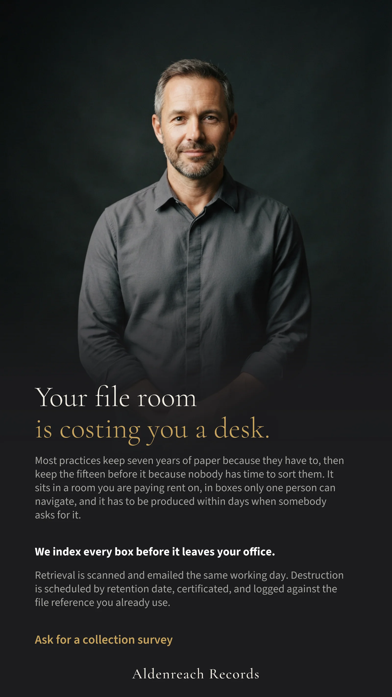 Portrait Copy Block Records Storage Ad — 9:16 Instagram ad template