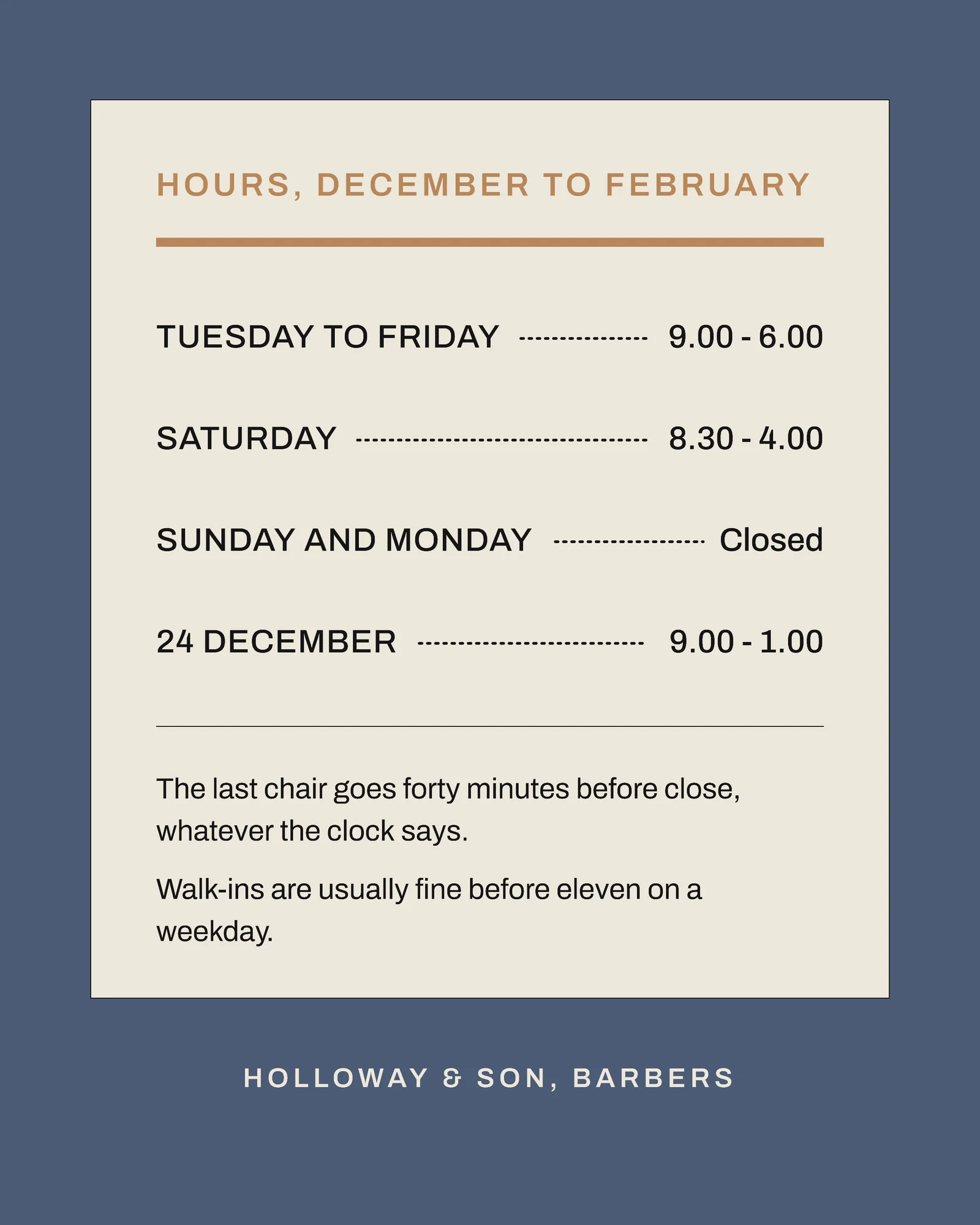 Winter Shop Hours Notice Instagram Post — 4:5 Instagram post template