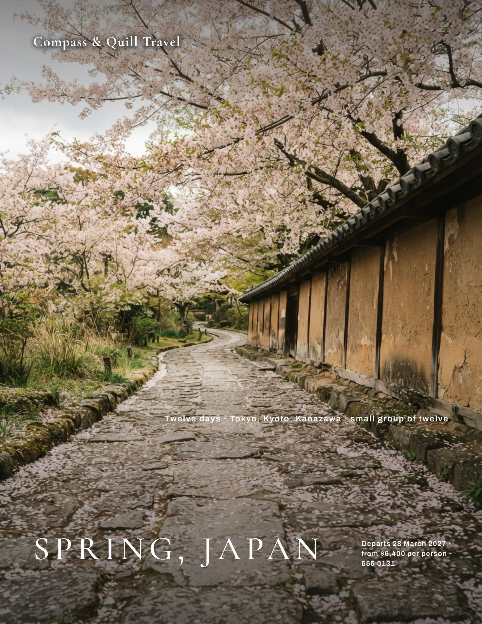 Full-Bleed Destination Japan Spring Tour Flyer — Letter Flyer template