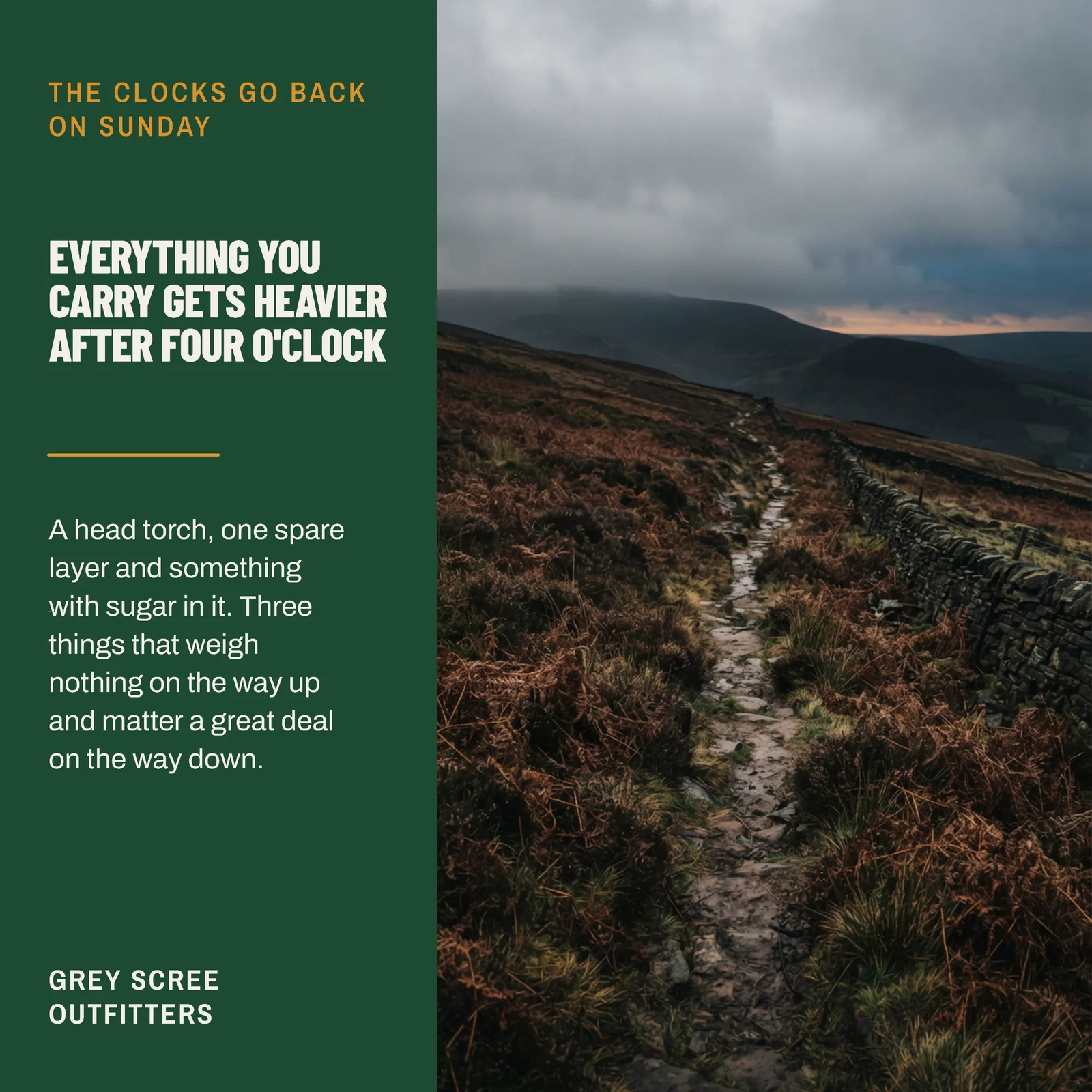 Forest Left Column Outfitter Clocks Back Instagram Post — 1:1 Instagram post template