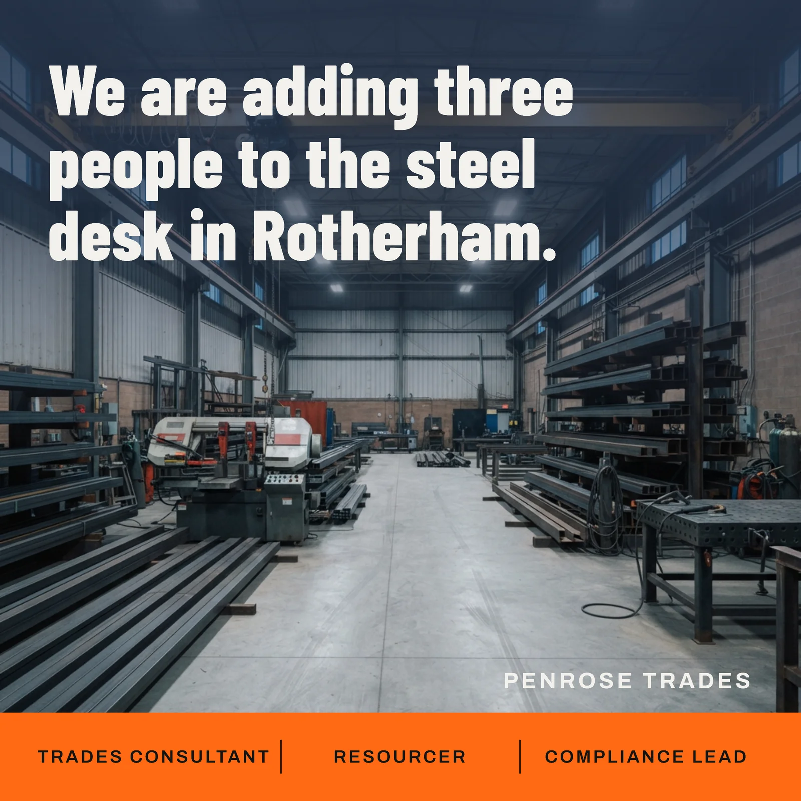 Steel Desk Consultants Photo Vacancy Strip LinkedIn Post — 1:1 LinkedIn post template