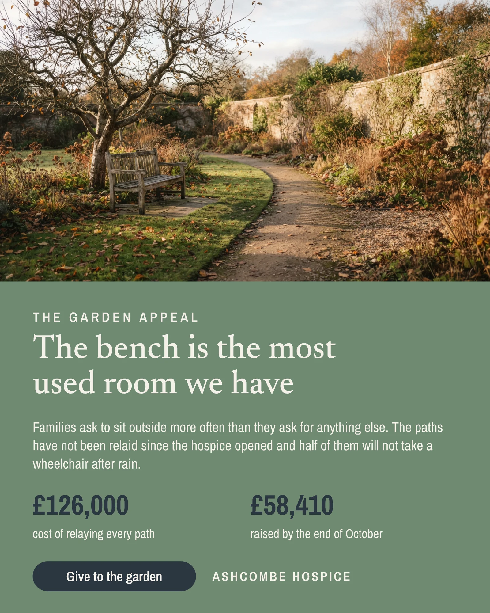 Sage Photo Band Hospice Garden Fundraiser Facebook Ad — 4:5 Facebook ad template
