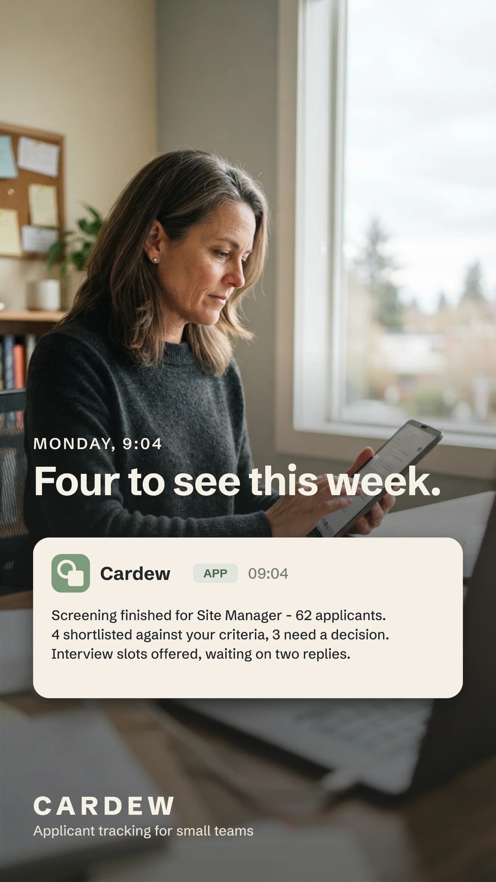 Portrait with app notification — 9:16 Instagram ad template