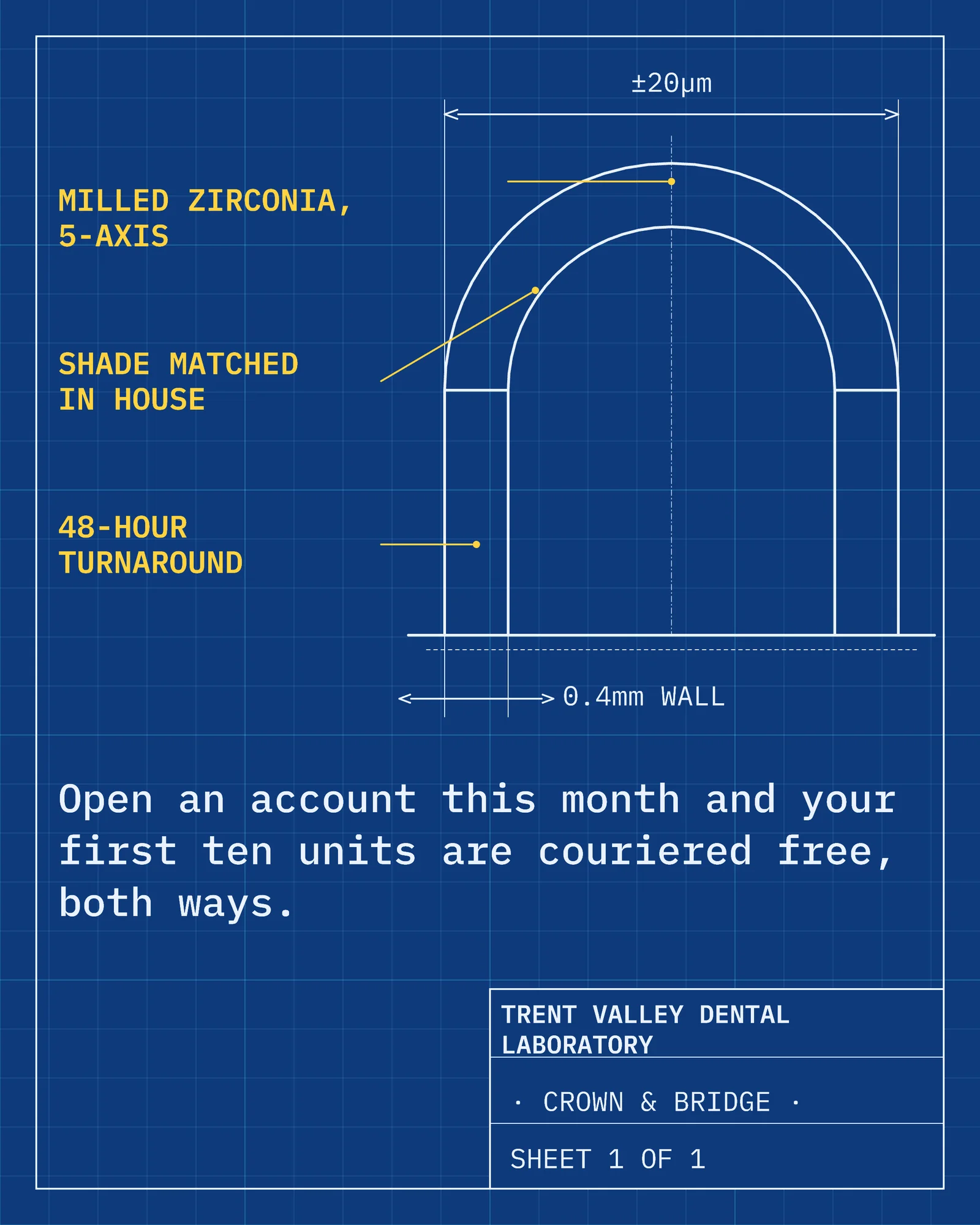 Technical Drawing Dental Lab Instagram Ad — 4:5 Instagram ad template