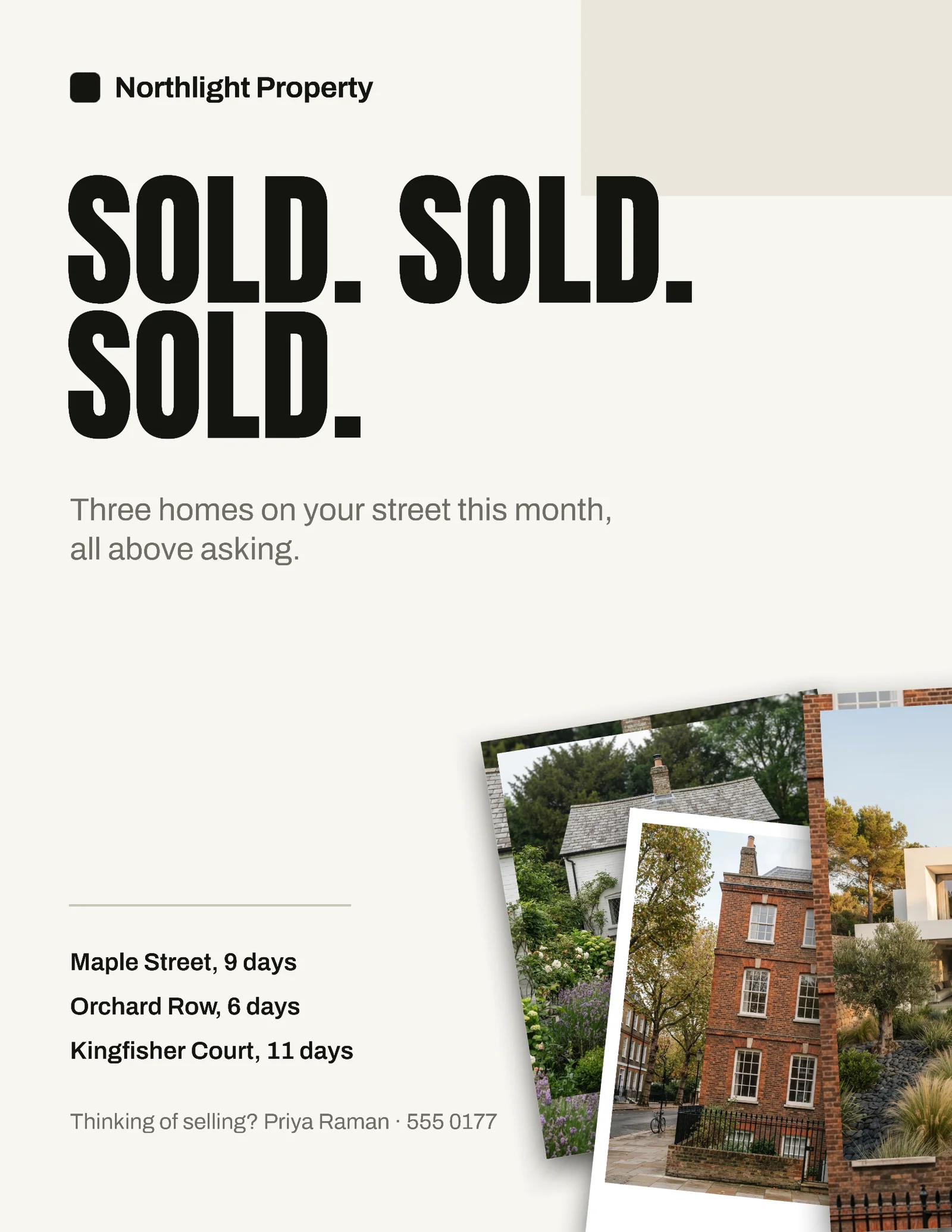 Fanned Prints Sold Sold Sold Flyer — Letter Flyer template