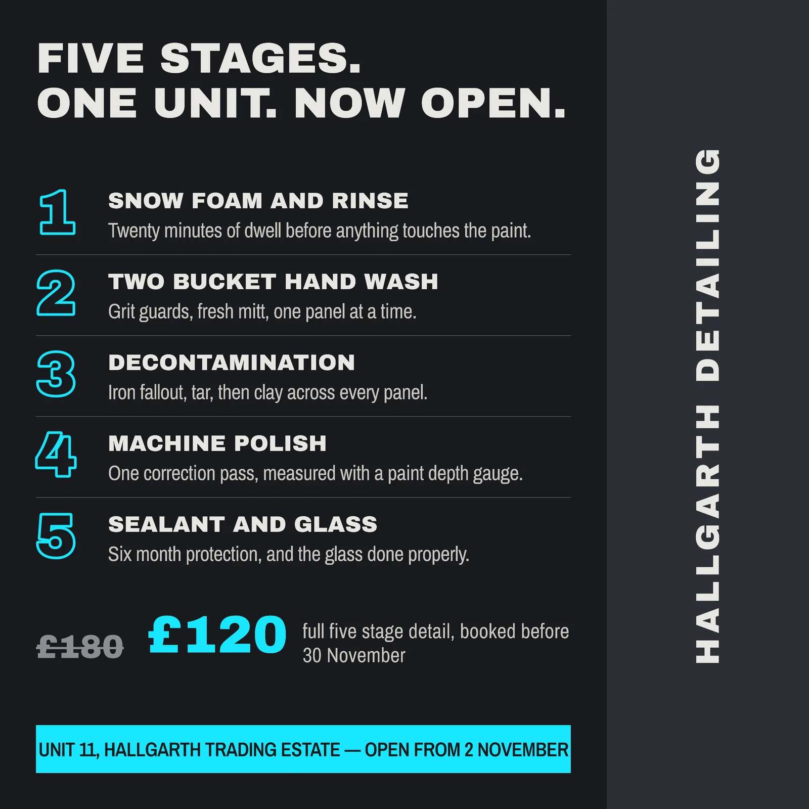 Graphite Cyan Stage Ladder Car Detailing Grand Opening Facebook Ad — 1:1 Facebook ad template