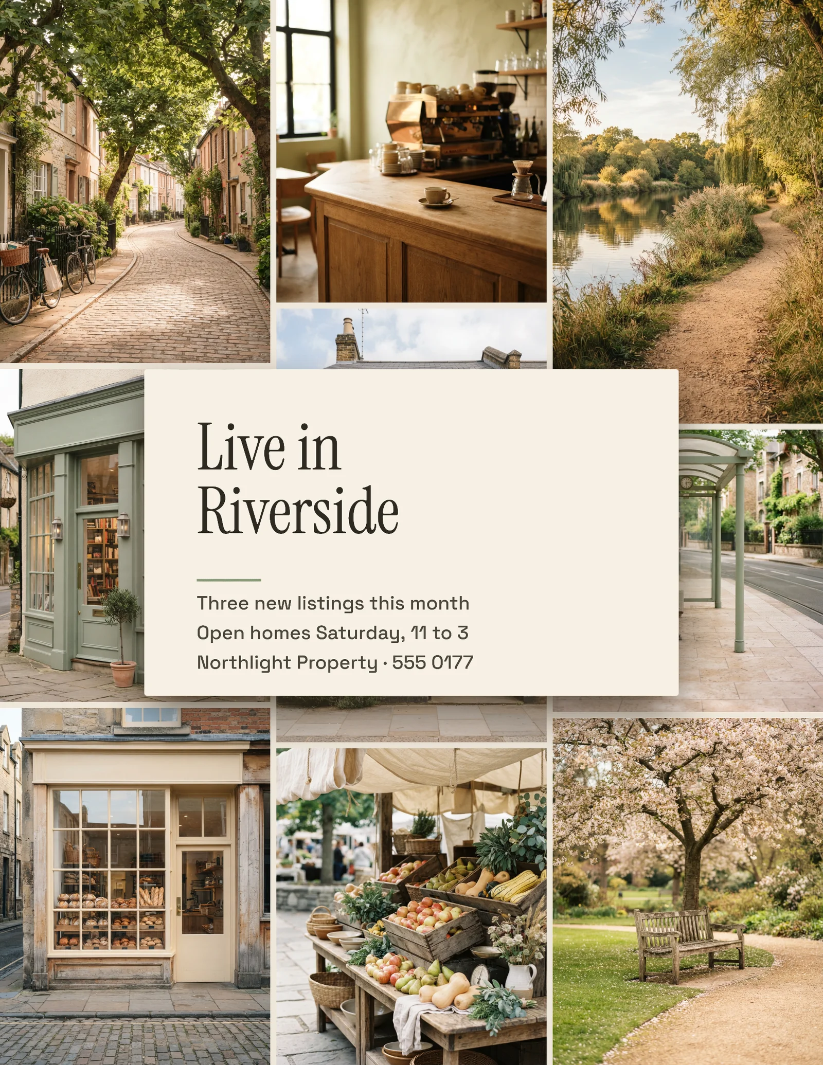 Moodboard Grid Neighbourhood Listings Flyer — Letter Flyer template