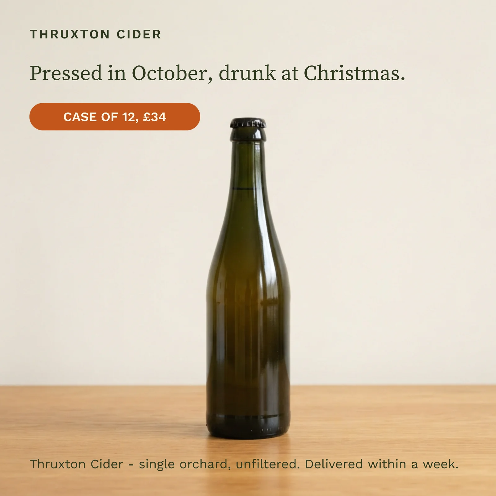 Oak surface bottle offer — 1:1 Instagram ad template