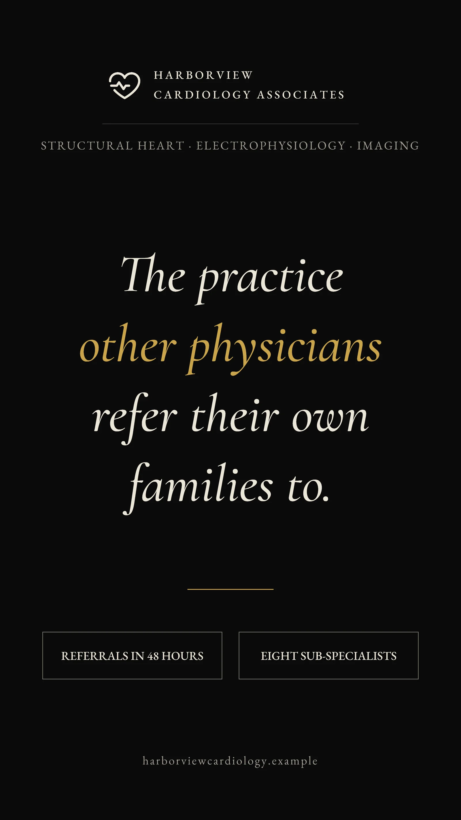 Engraved Serif Cardiology Practice Ad — 9:16 Instagram ad template