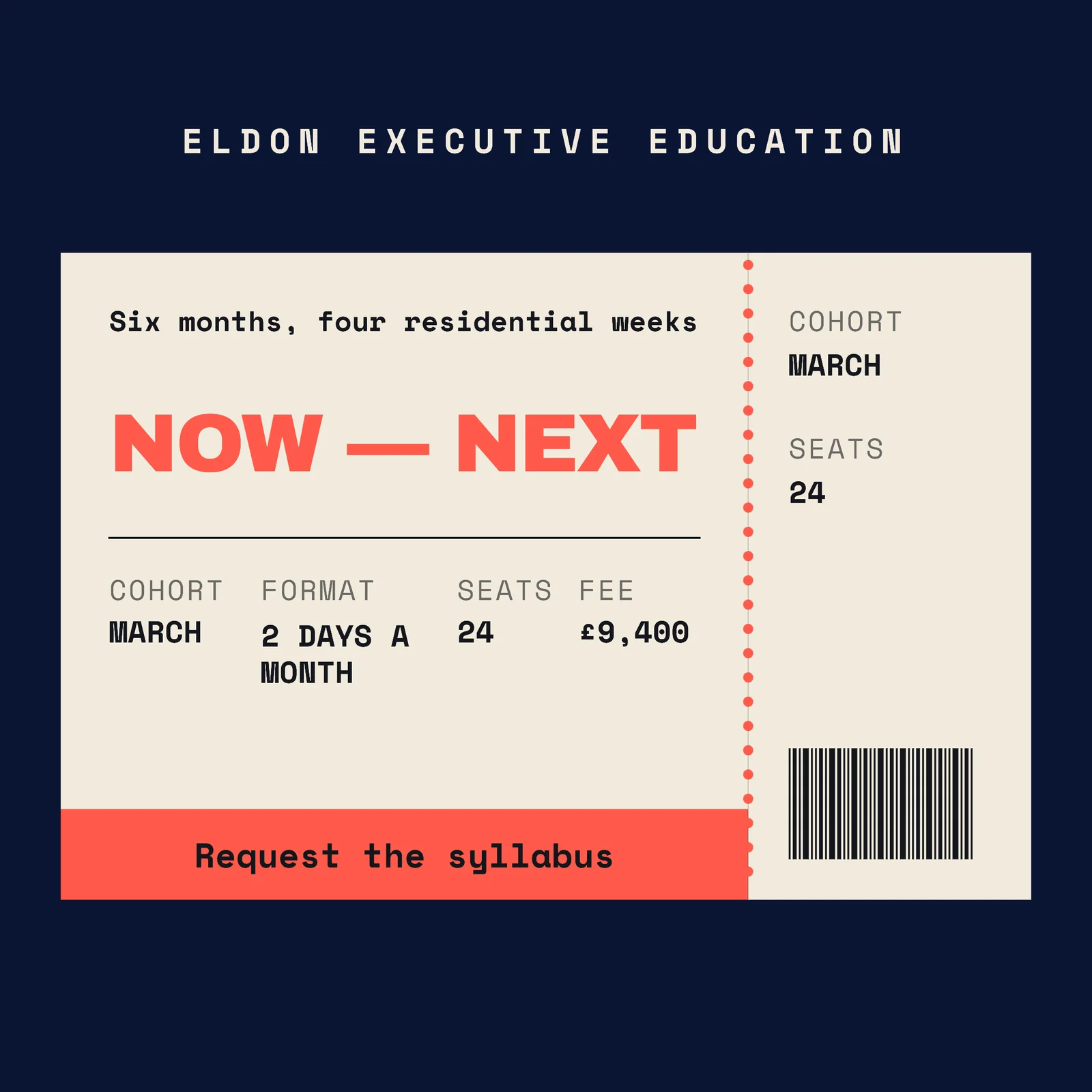 Navy Boarding Pass Executive Programme Facebook Ad — 1:1 Facebook ad template