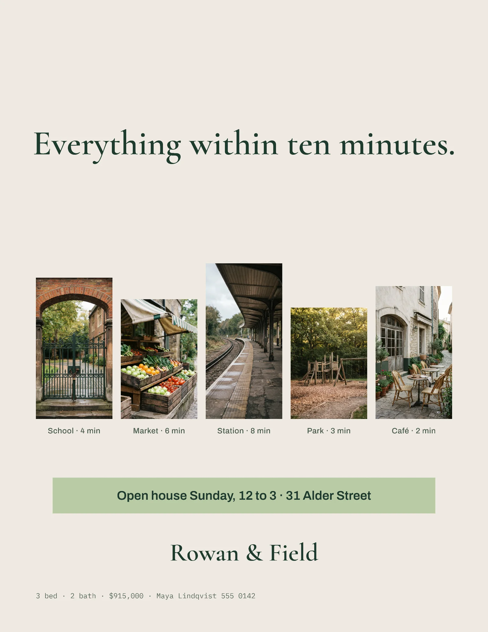 Serif Tile Row Amenities Open House Flyer — Letter Flyer template