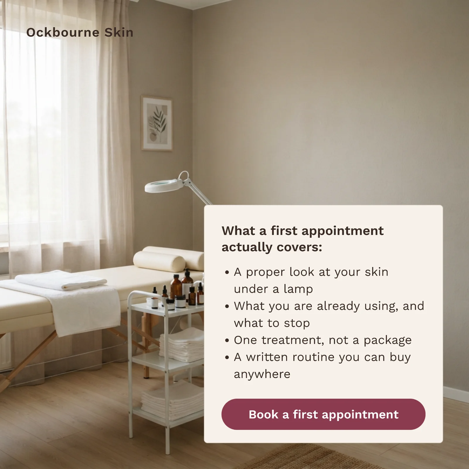 Treatment room bullet card — 1:1 Instagram ad template