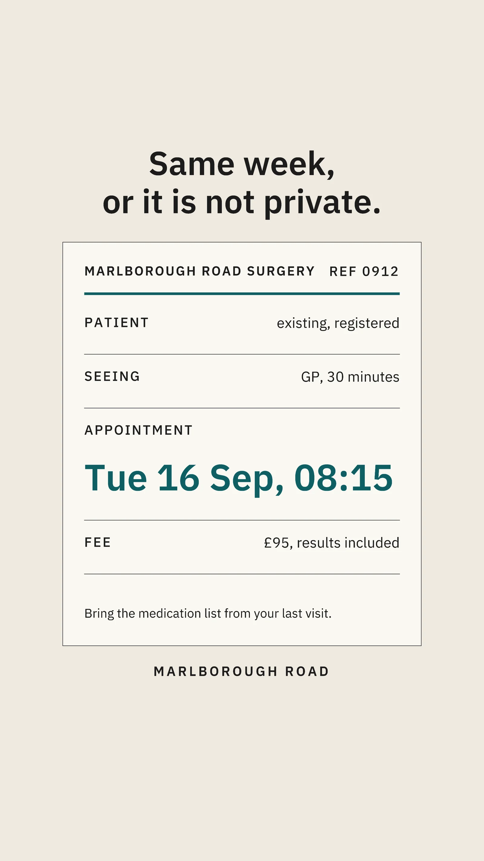 Bone Appointment Slip Private GP Facebook Story — 9:16 Facebook story template