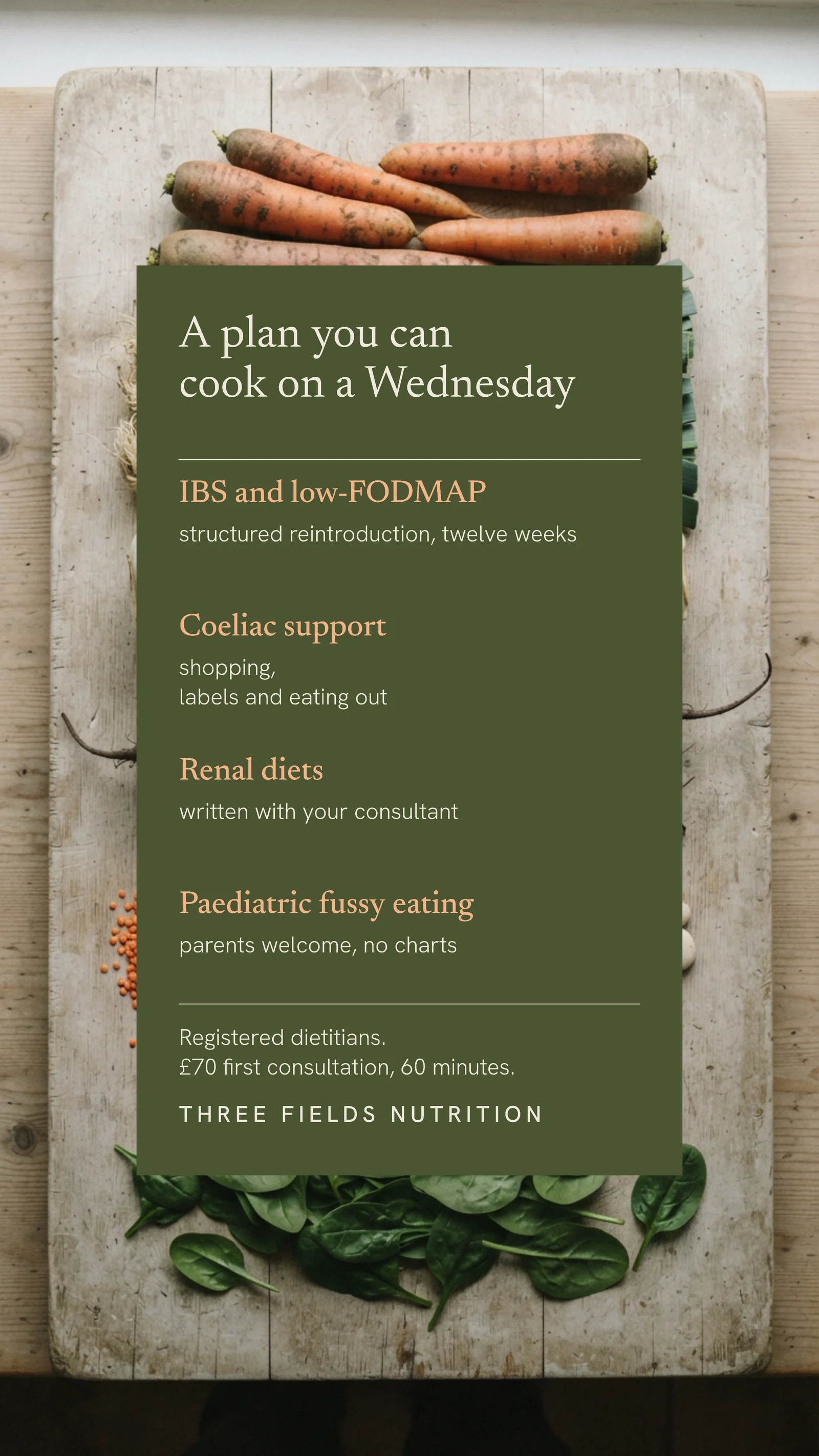 Menu Column Dietitian Clinic Instagram Story — 9:16 Instagram story template