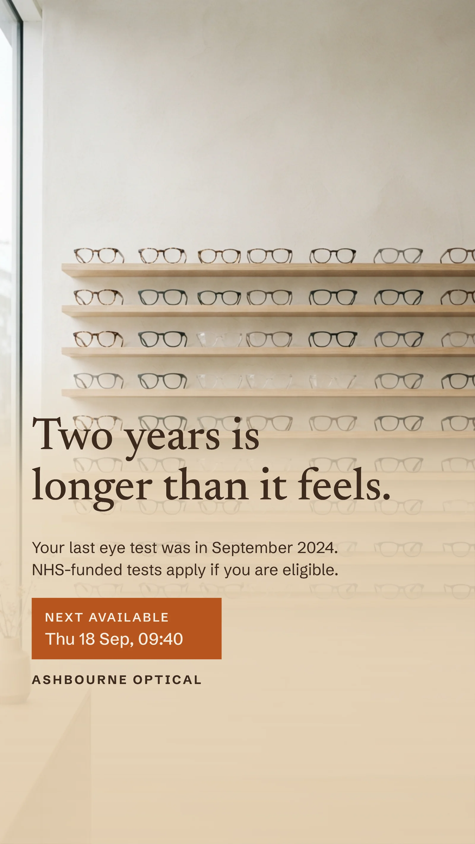 Sand Frame Rail Optician Recall Facebook Story — 9:16 Facebook story template