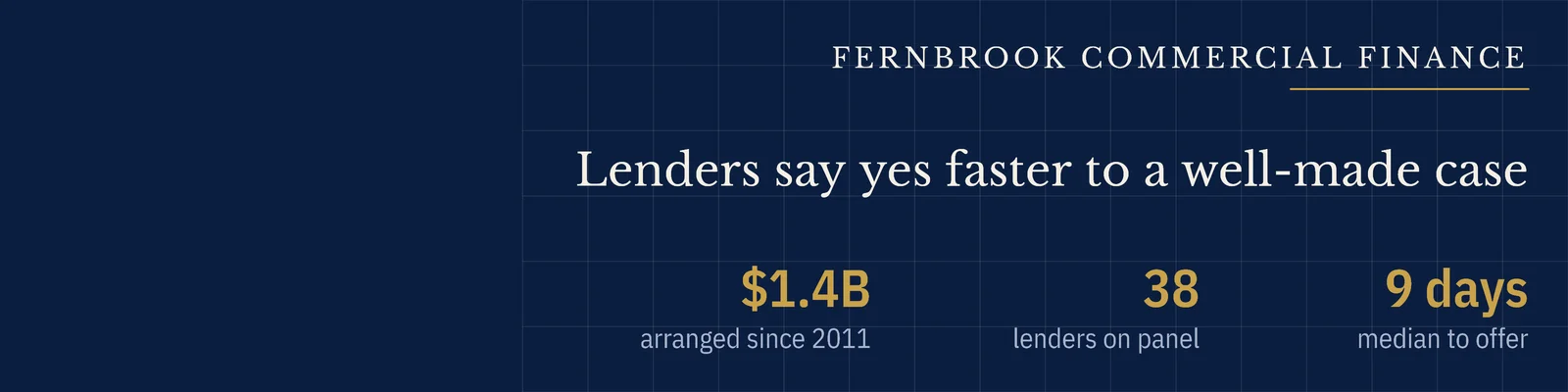 Oxford Blue Grid Commercial Finance LinkedIn Banner — 4:1 LinkedIn banner template