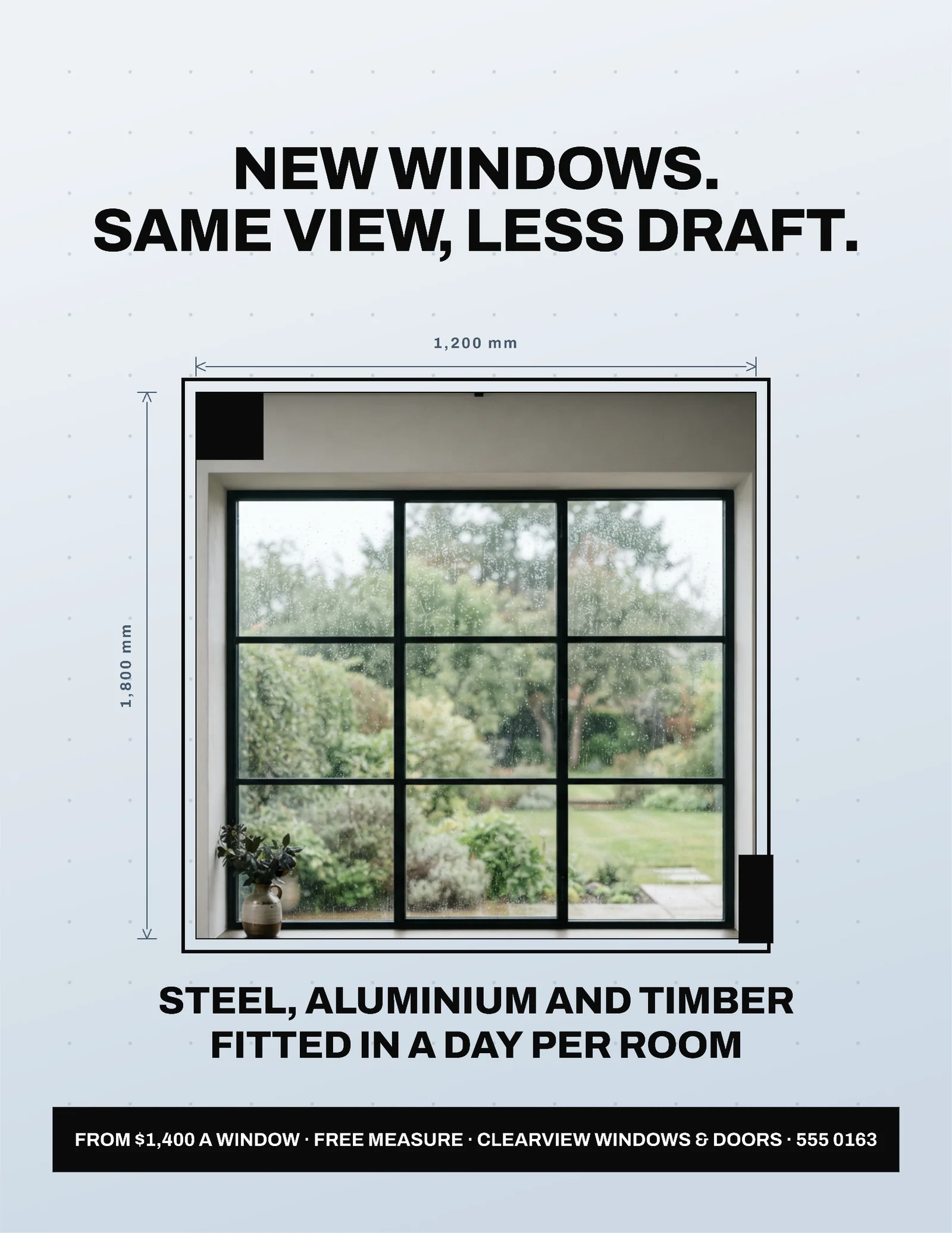 Muntin Grid Window Replacement Flyer — Letter Flyer template