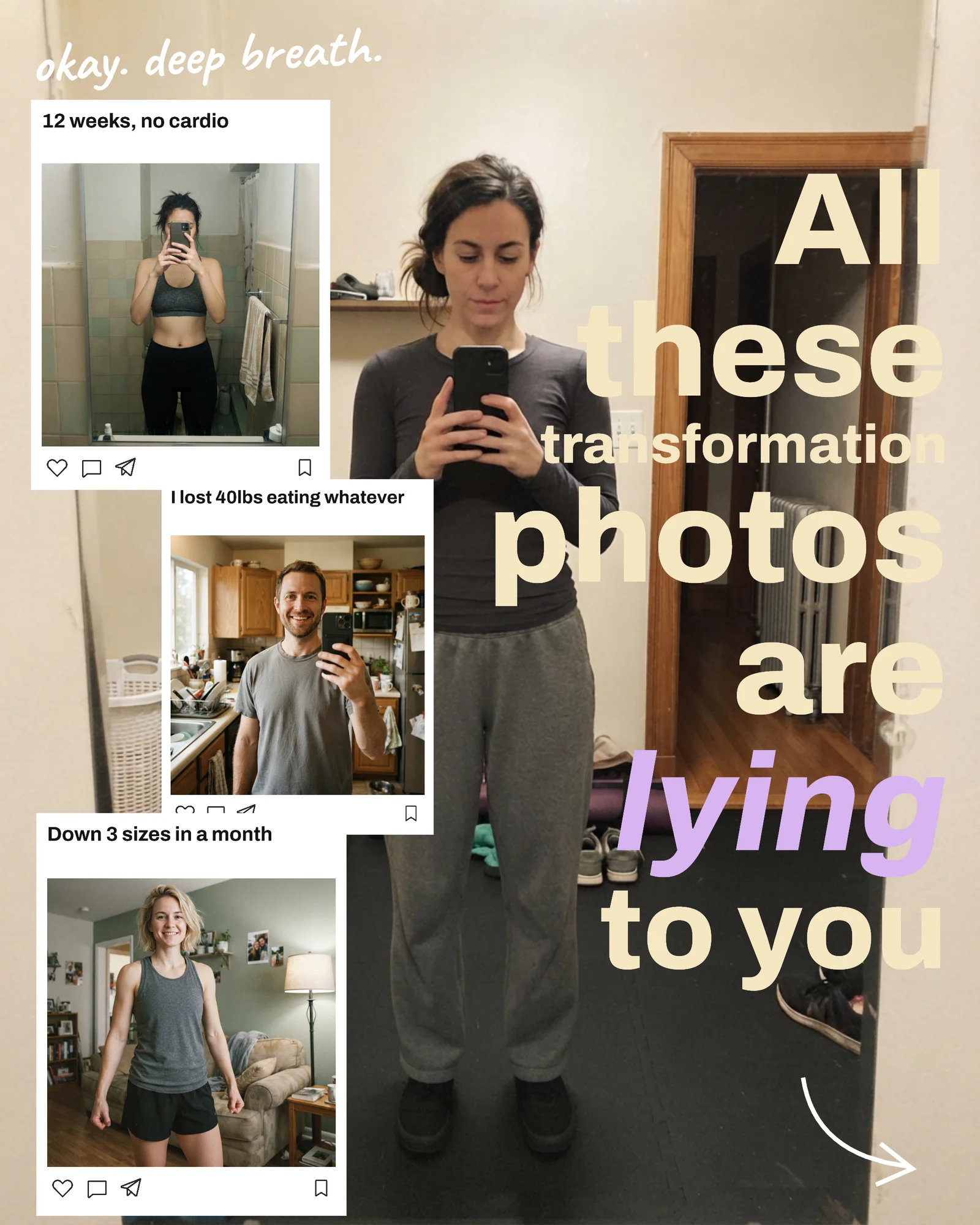 Mirror Selfie Hot Take Coach Carousel — 5-panel Instagram carousel carousel template, page 1 of 5