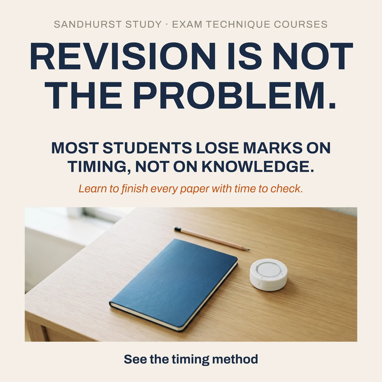 Study desk exam technique — 1:1 Instagram ad template