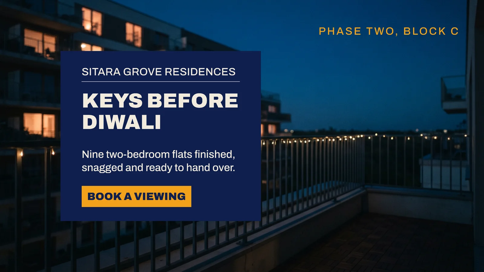 Ink Marigold Centre Plate Residences Diwali Handover YouTube Ad — 16:9 YouTube ad template