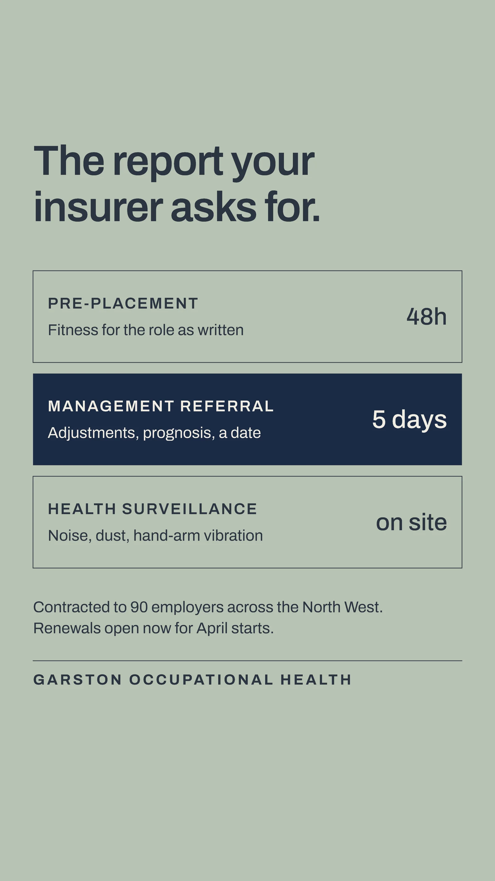 Sage Stacked Service Cards Occupational Health Facebook Story — 9:16 Facebook story template