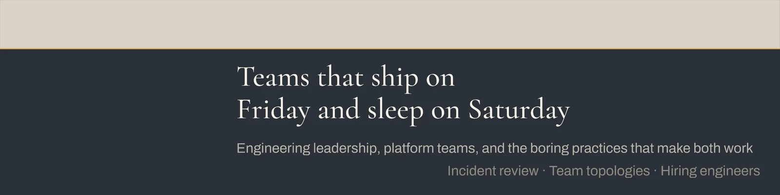 Slate Quiet Type Engineering Manager LinkedIn Banner — 4:1 LinkedIn banner template