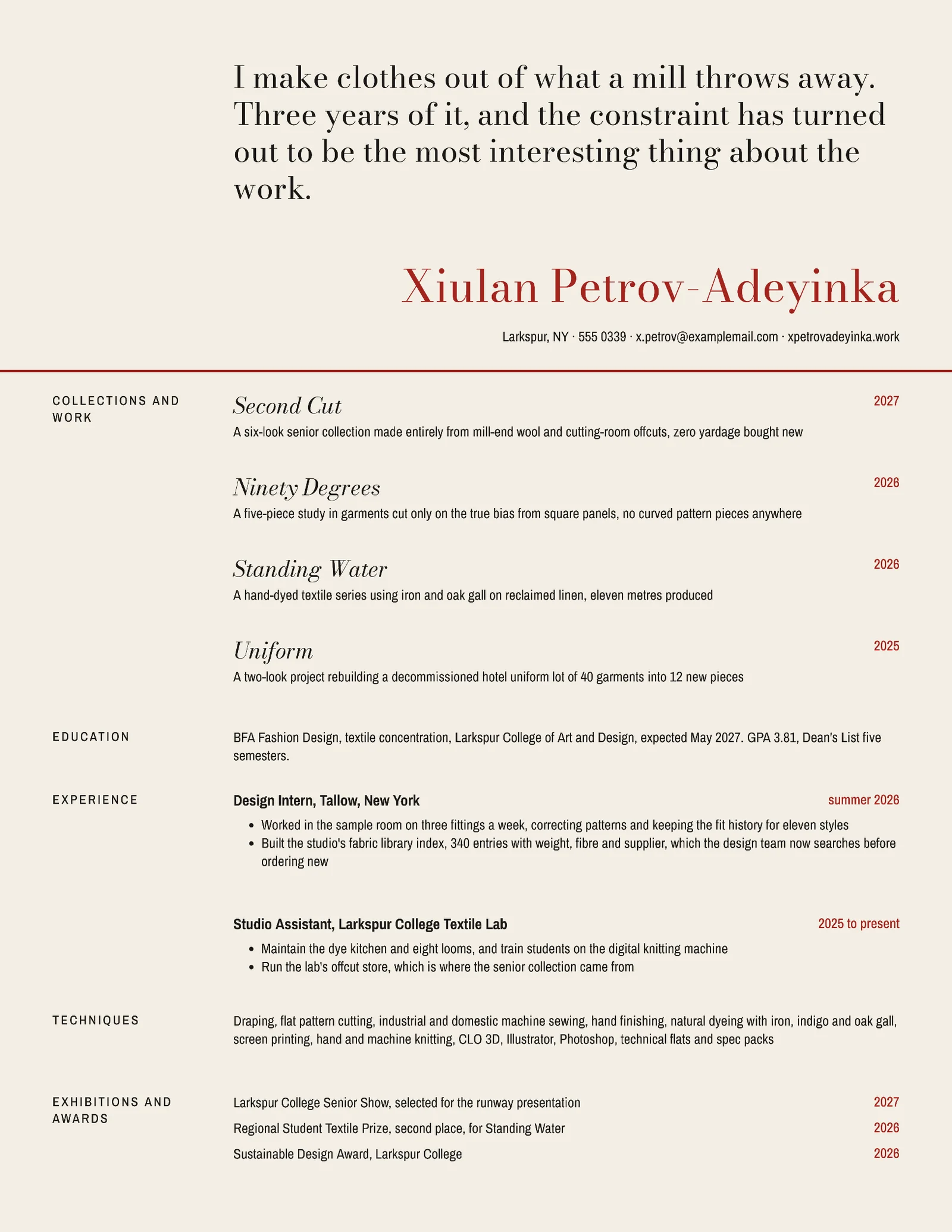 Design Student Resume — Letter Resume template