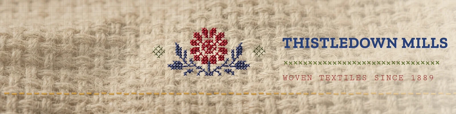 Embroidery stitch banner — 4:1 LinkedIn banner template