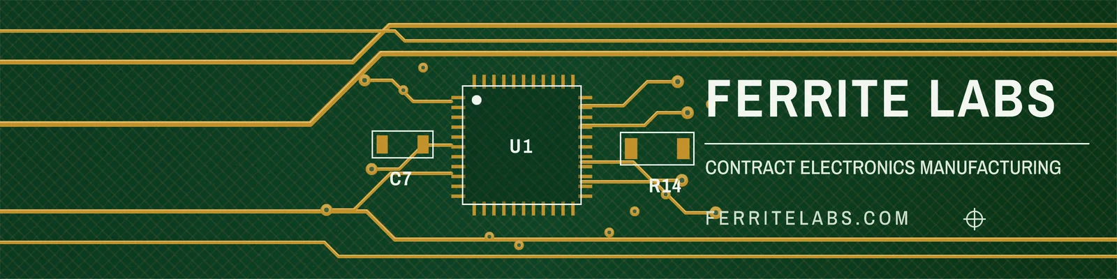 Circuit board banner — 4:1 LinkedIn banner template