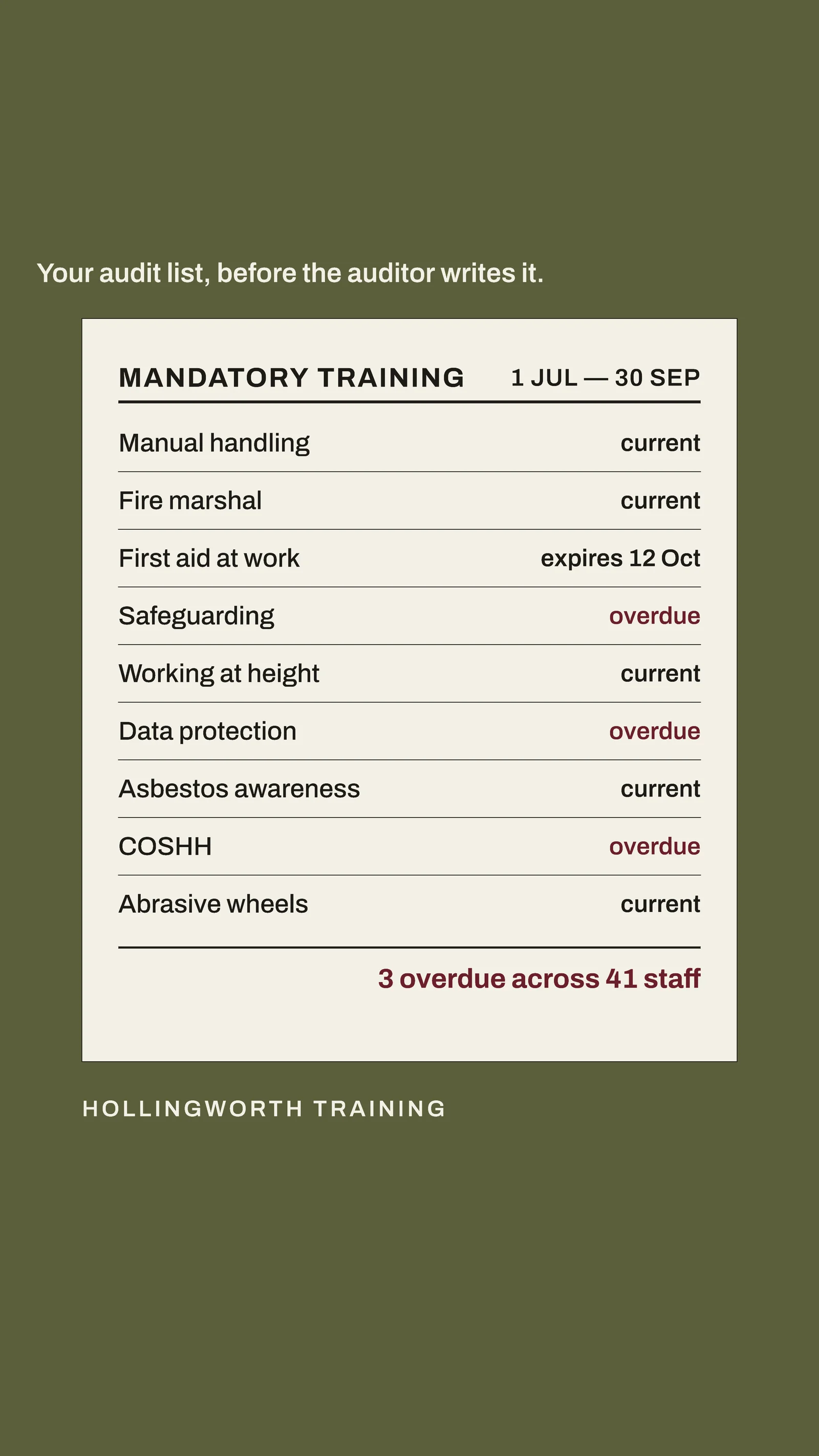Olive Attendance Register Compliance Training Facebook Story — 9:16 Facebook story template