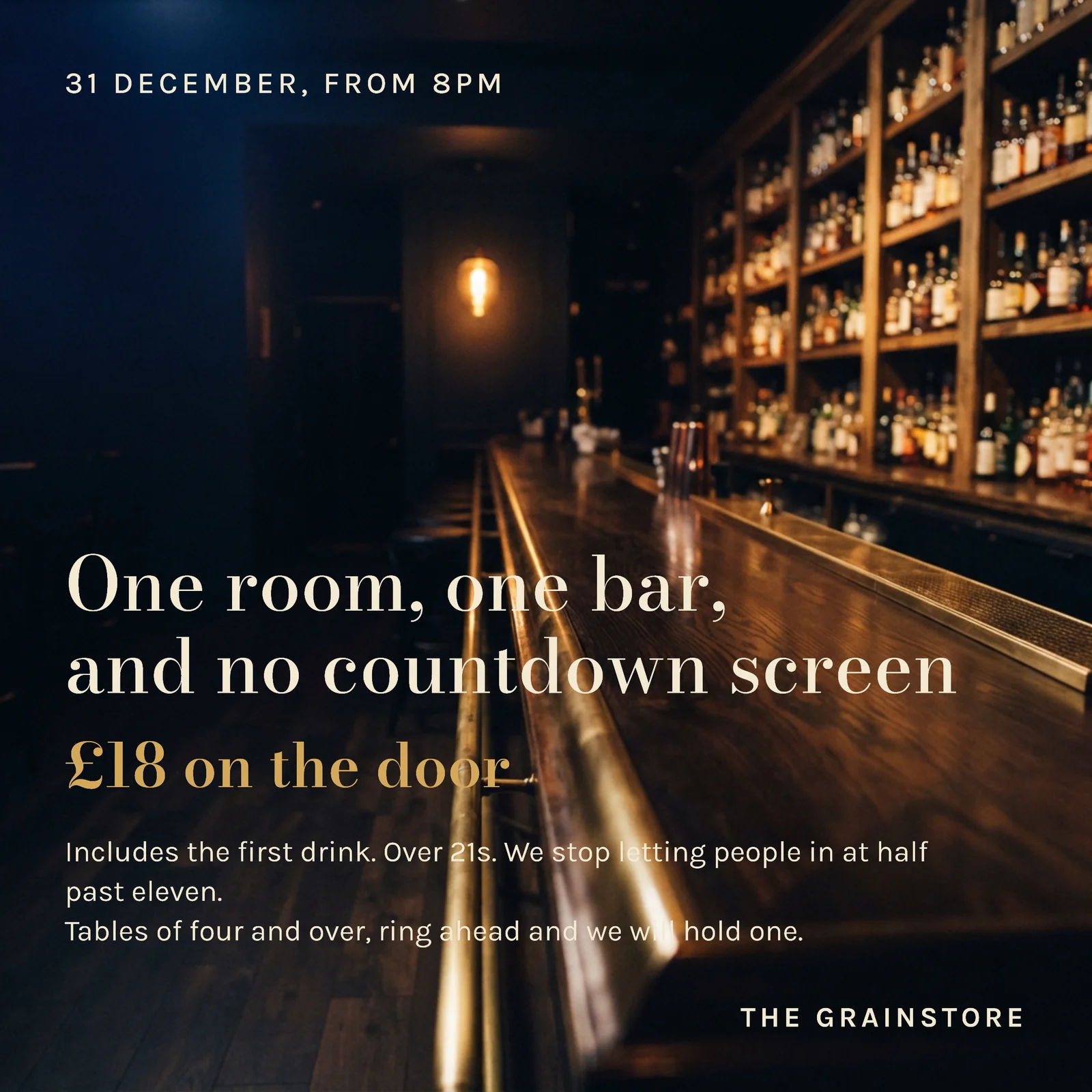 New Years Eve Bar Facebook Ad — 1:1 Facebook ad template