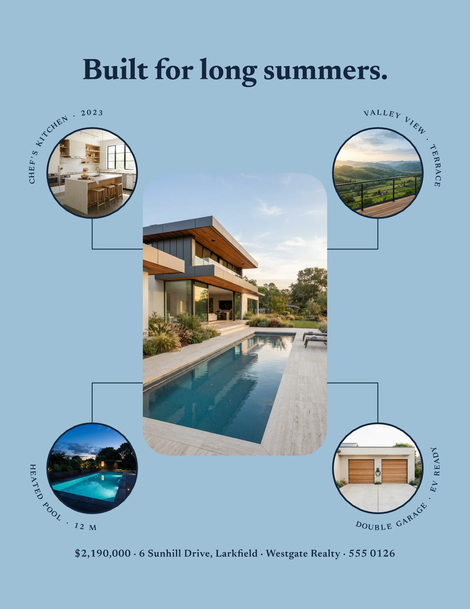 Callout Circles Pool Listing Flyer — Letter Flyer template