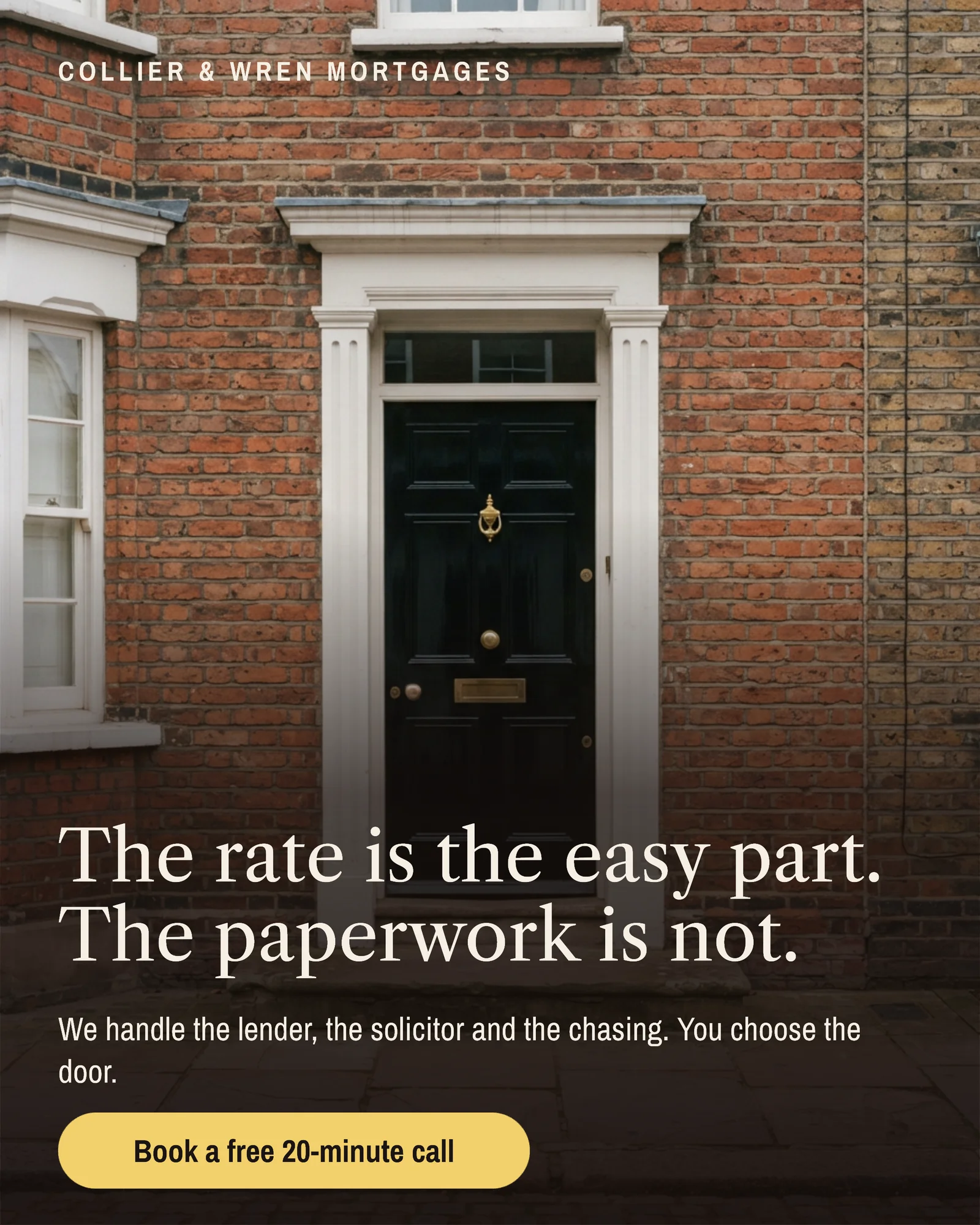Brick Doorstep Photo Mortgage Broker Facebook Ad — 4:5 Facebook ad template