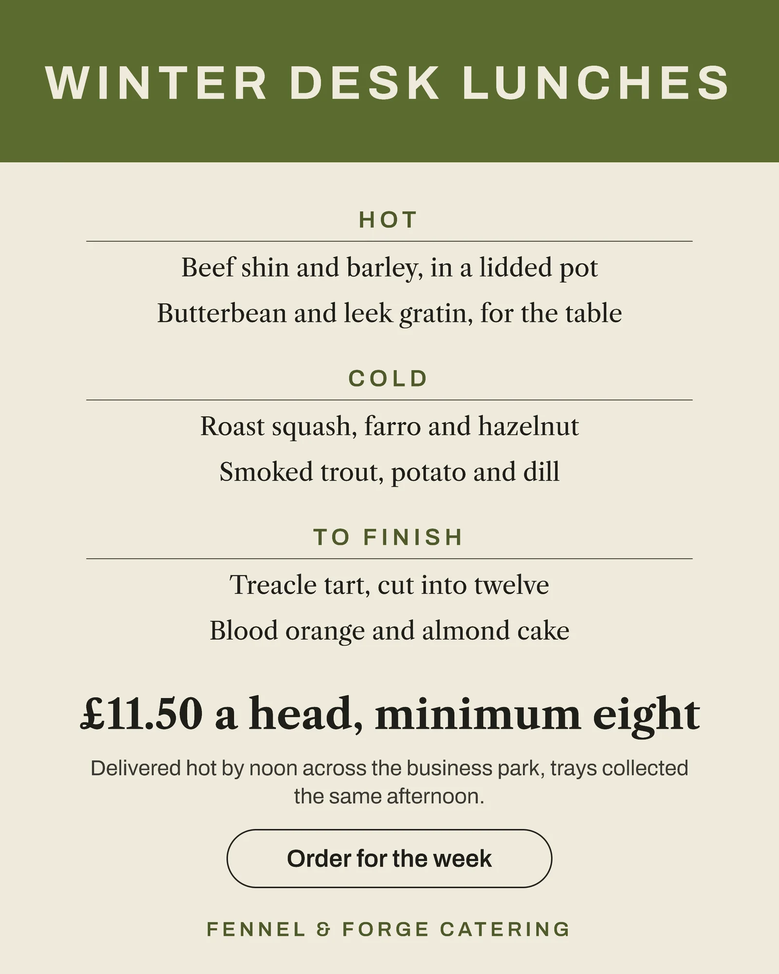 Catering Winter Office Lunch Facebook Ad — 4:5 Facebook ad template