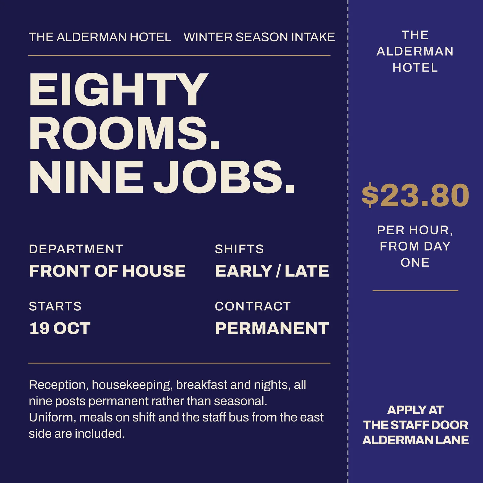 Indigo Boarding Pass Hotel Hiring Instagram Ad — 1:1 Instagram ad template