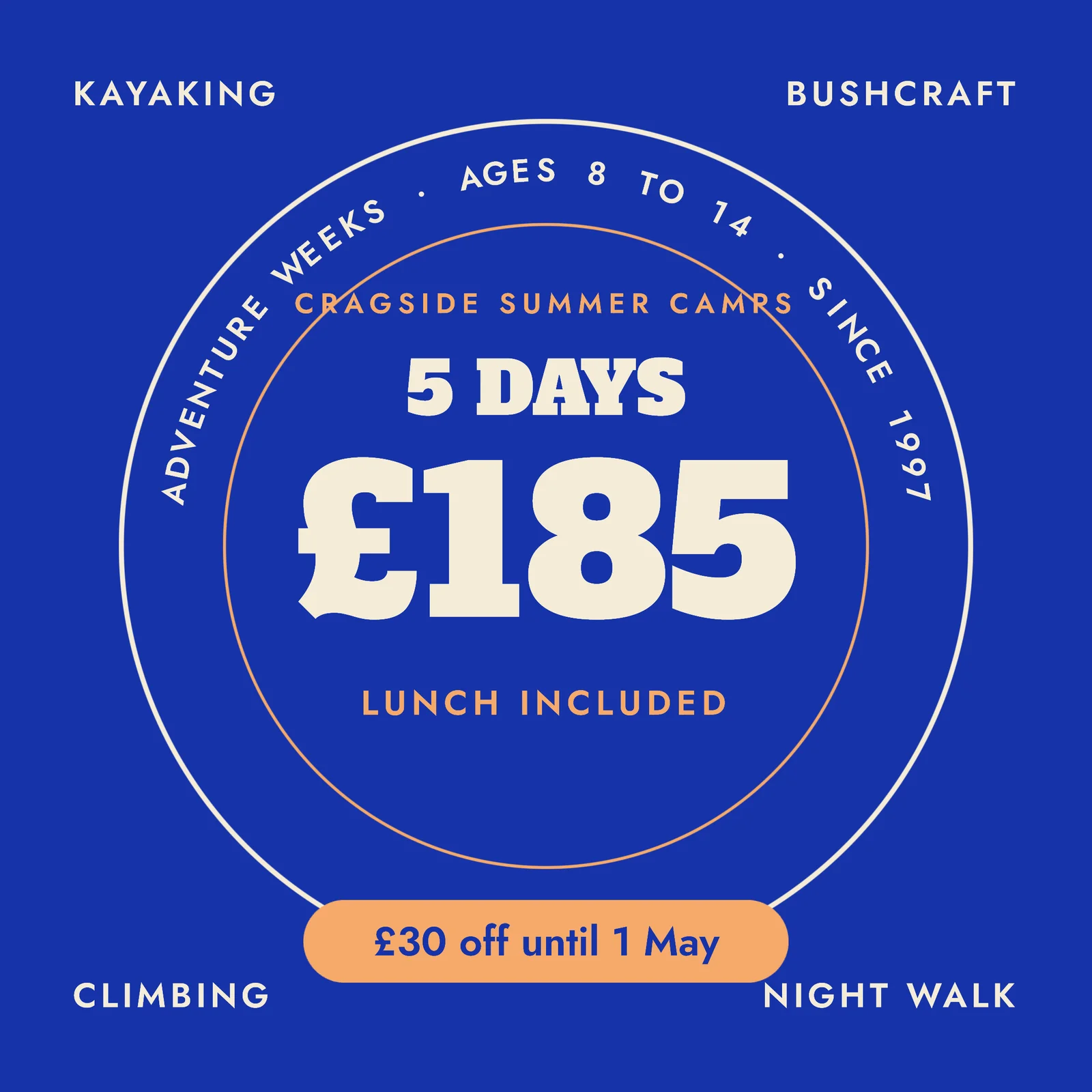Enamel Badge Summer Camp Early Bird Instagram Ad — 1:1 Instagram ad template