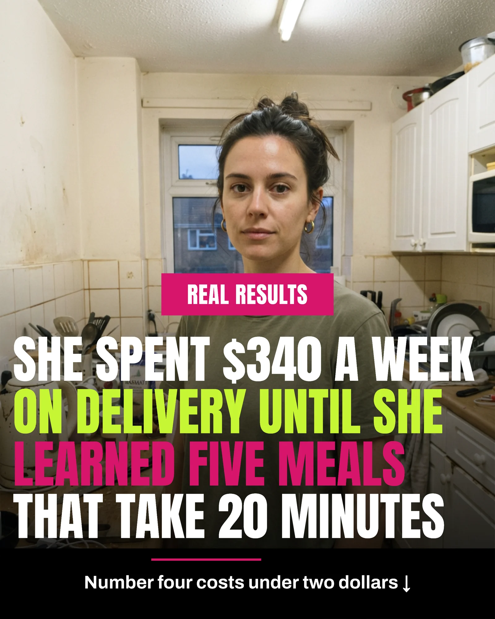 Magenta lime meal prep steps carousel — 5-panel Instagram carousel carousel template, page 1 of 5