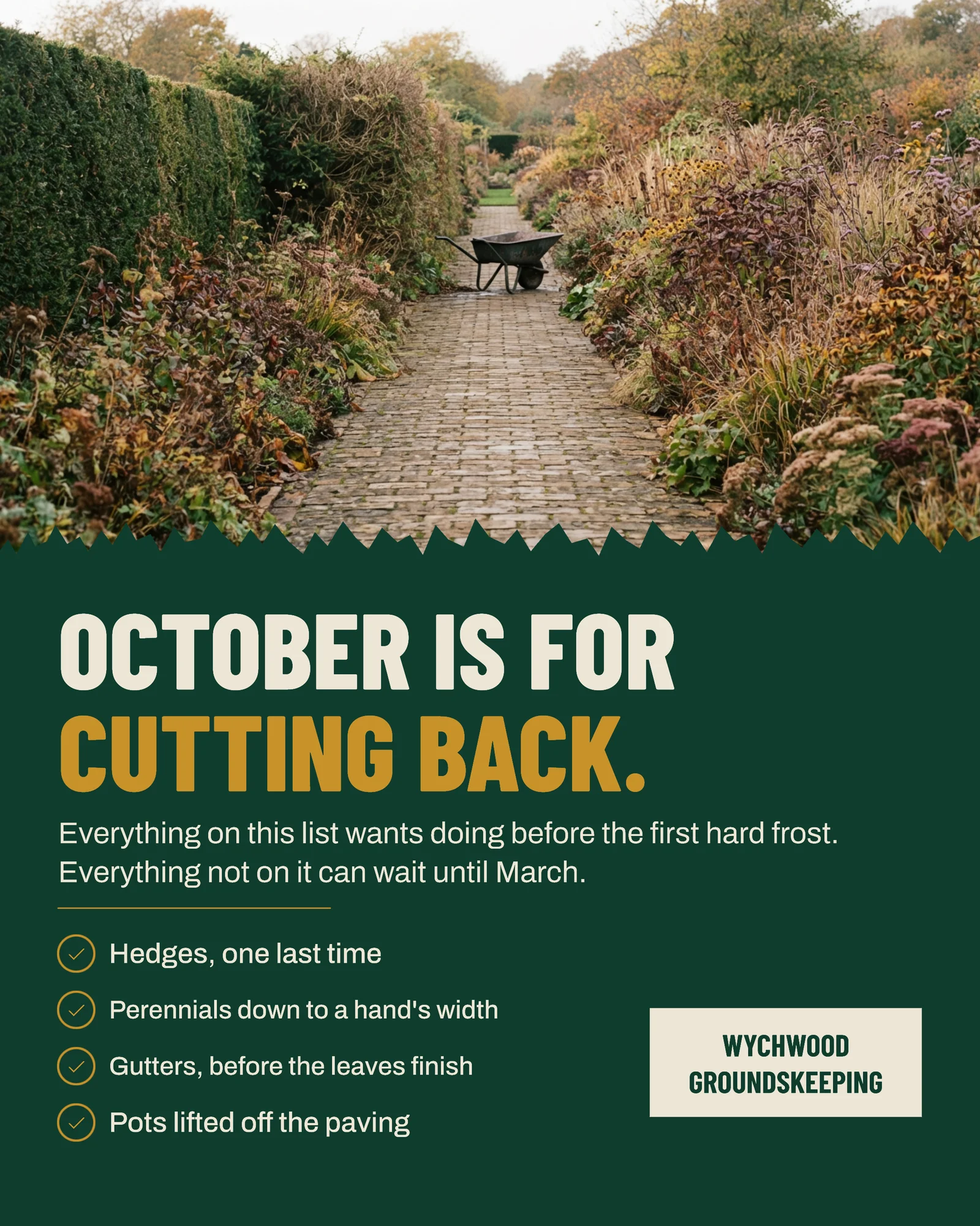 Cut Back In October Garden Facebook Post — 4:5 Facebook post template