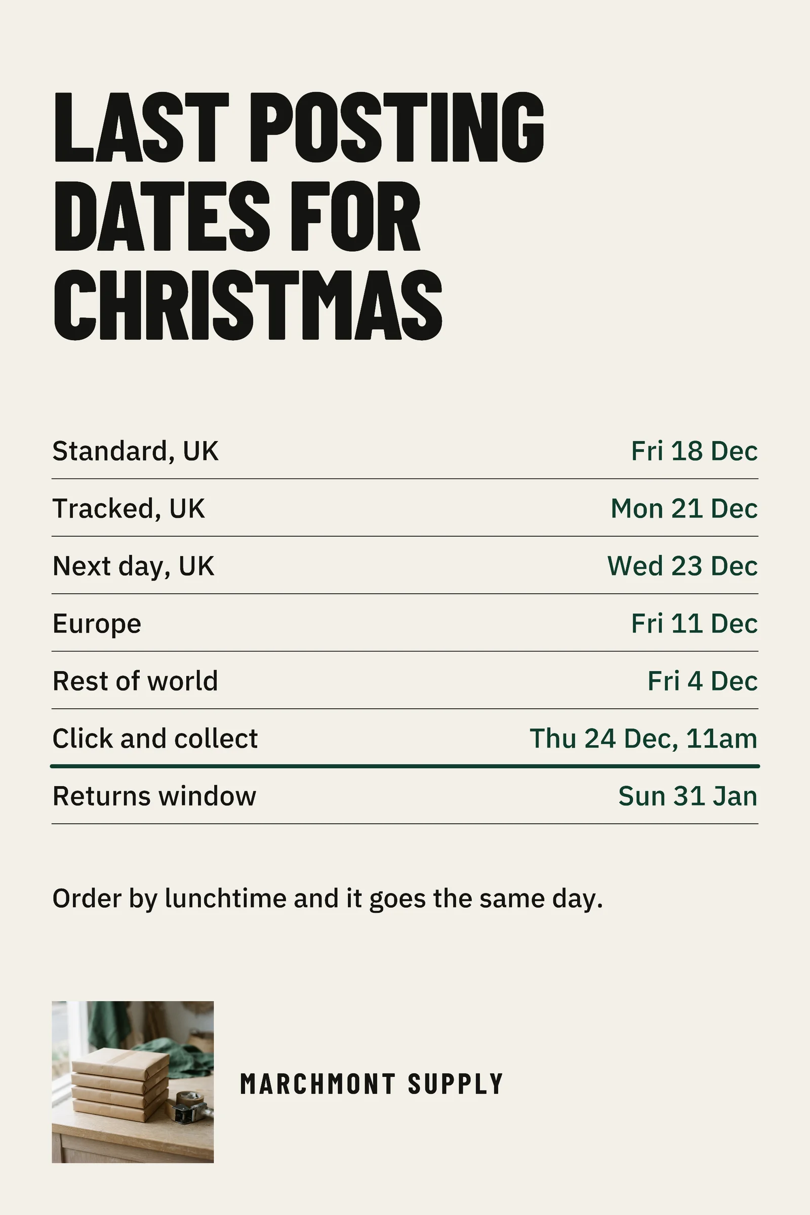 Shop Christmas Posting Deadlines Pinterest Pin — 2:3 Pinterest pin template