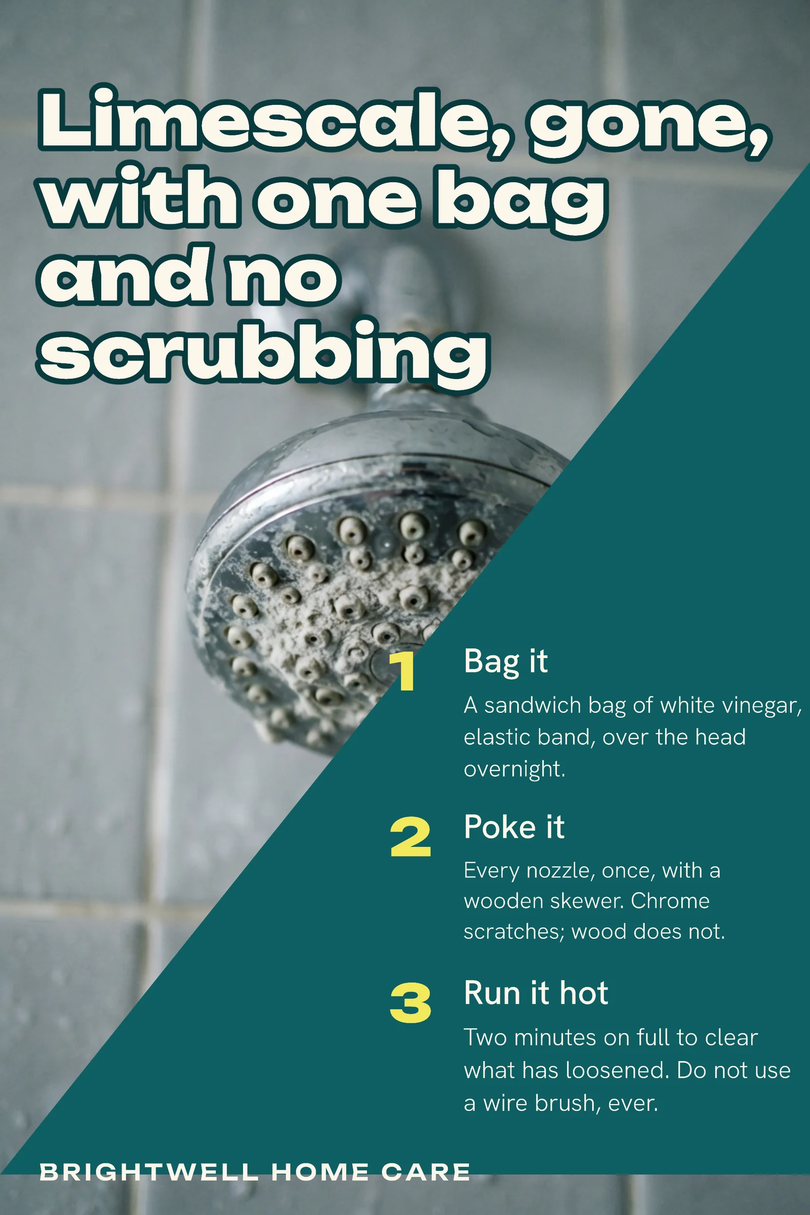 Hard Water Shower Fix Pinterest Pin — 2:3 Pinterest pin template