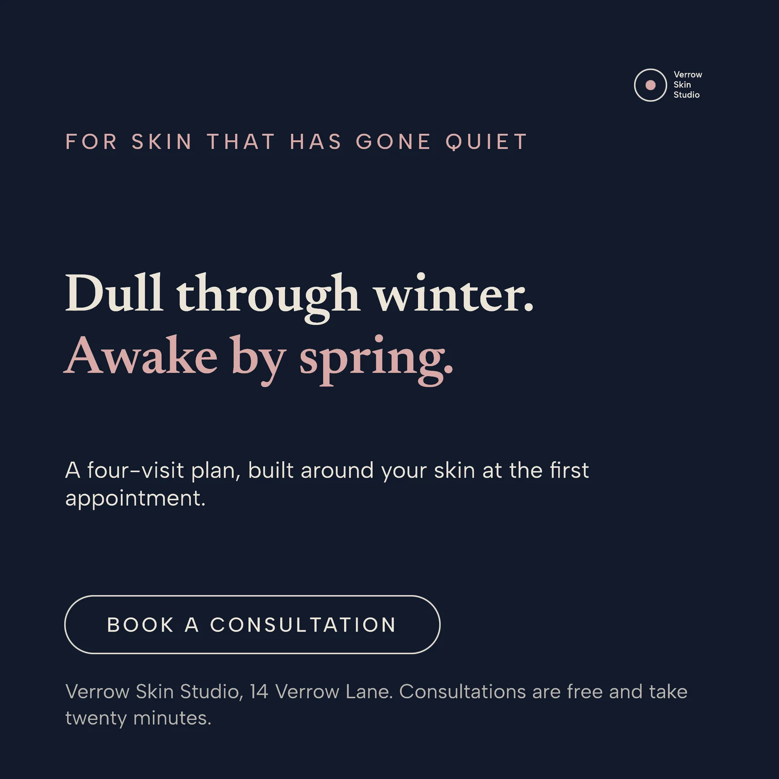 Ink Blush Quiet Serif Facial Studio Instagram Ad — 1:1 Instagram ad template