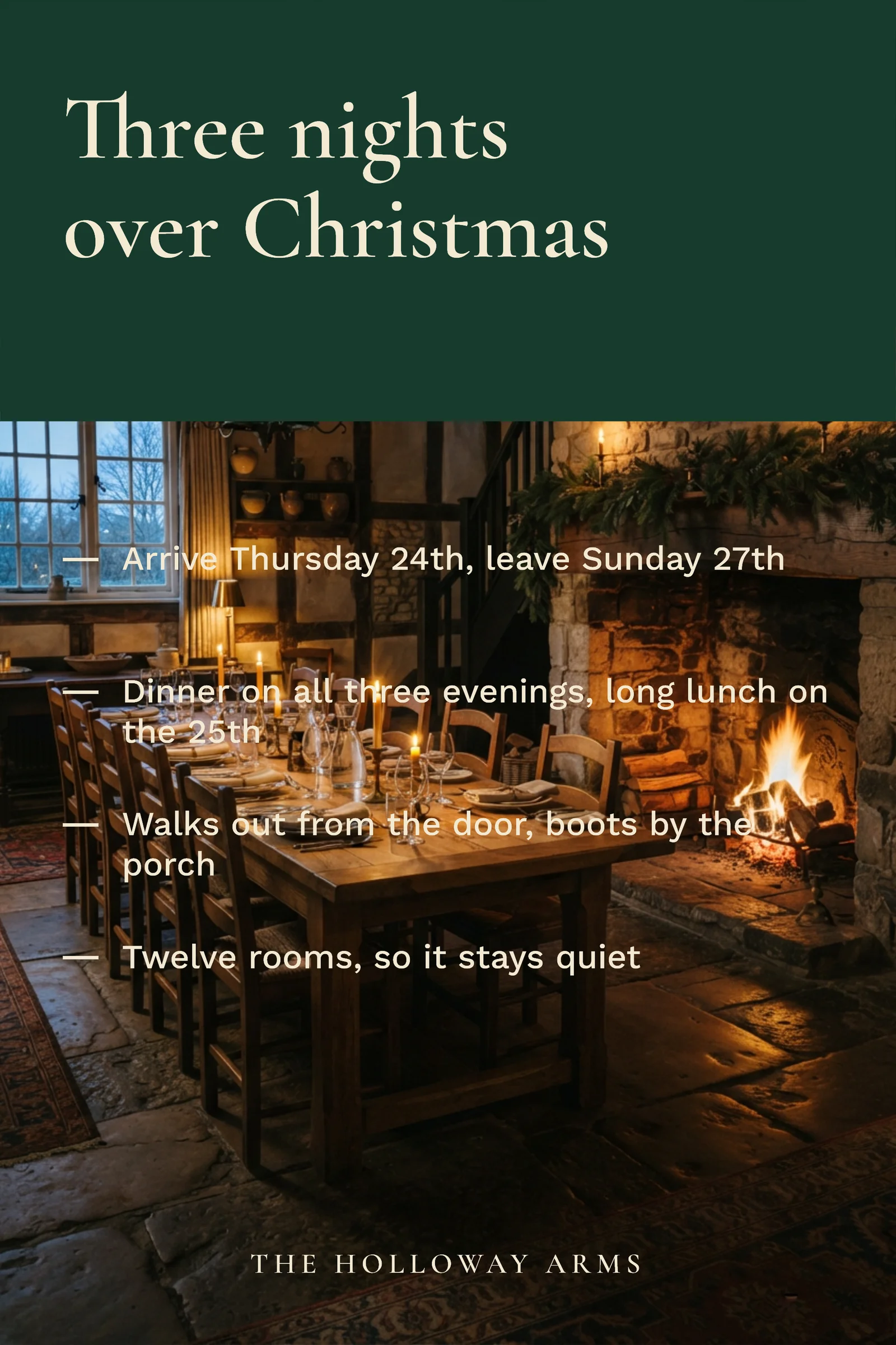Inn Christmas Three Nights Pinterest Pin — 2:3 Pinterest pin template