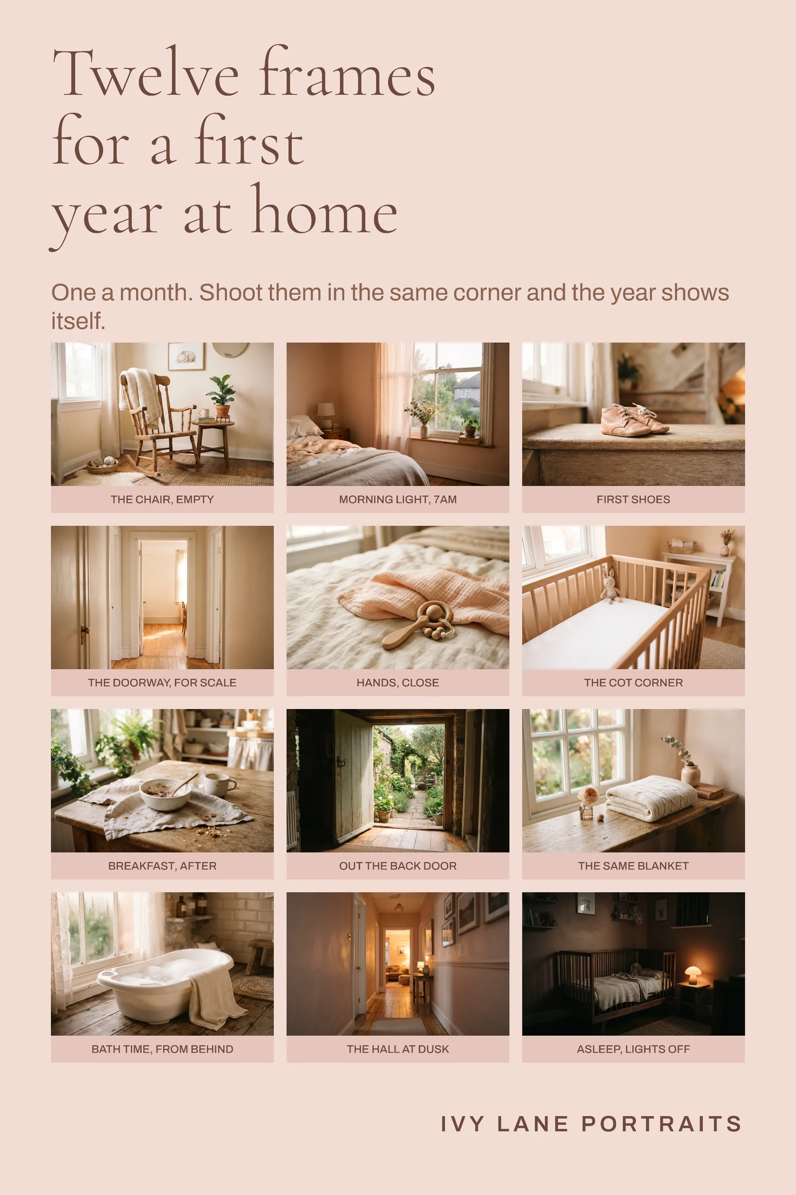 First Year Portrait Shot List Pinterest Pin — 2:3 Pinterest pin template