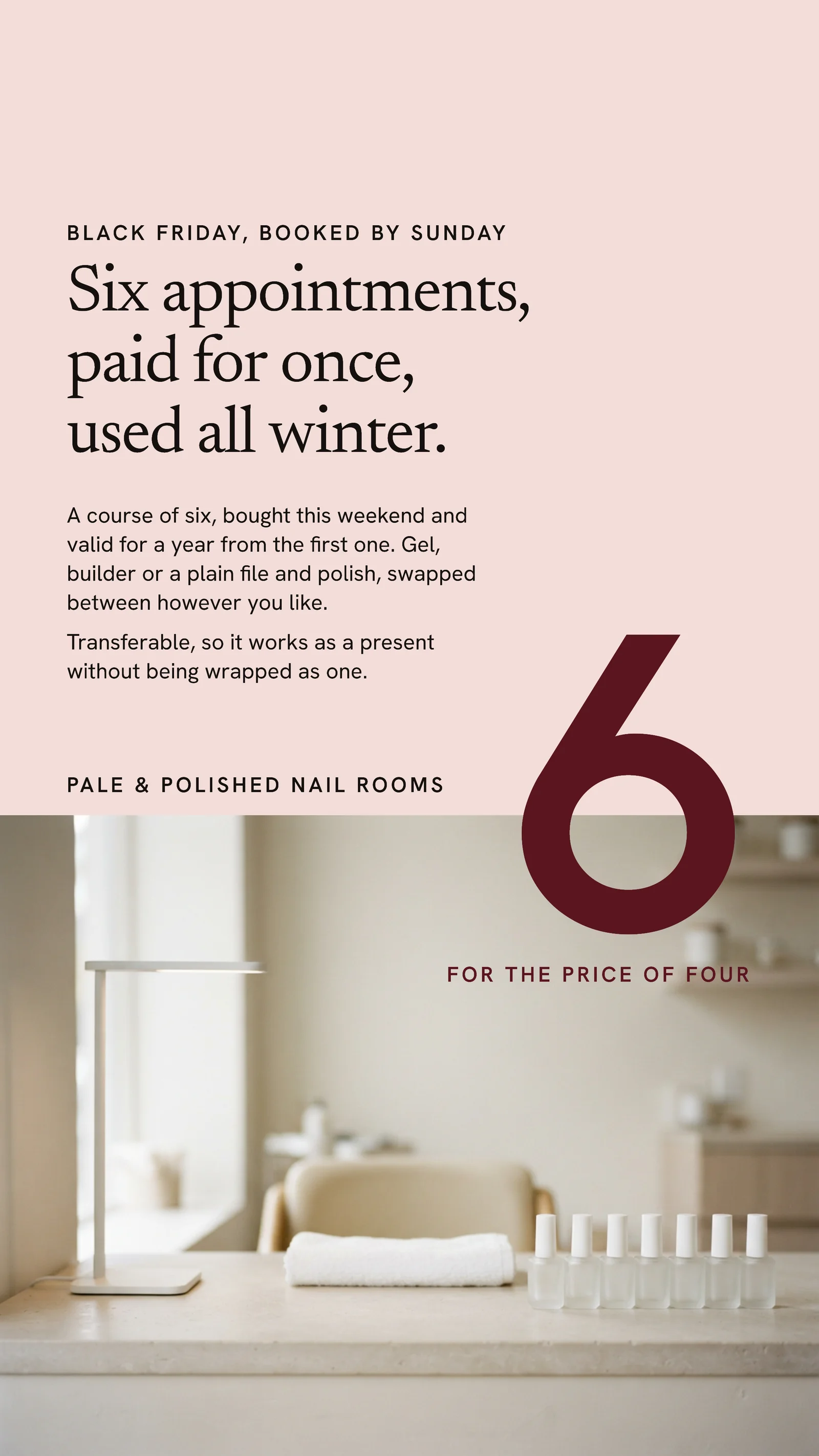 Blush Straddled Figure Nail Rooms Black Friday Course Instagram Story — 9:16 Instagram story template