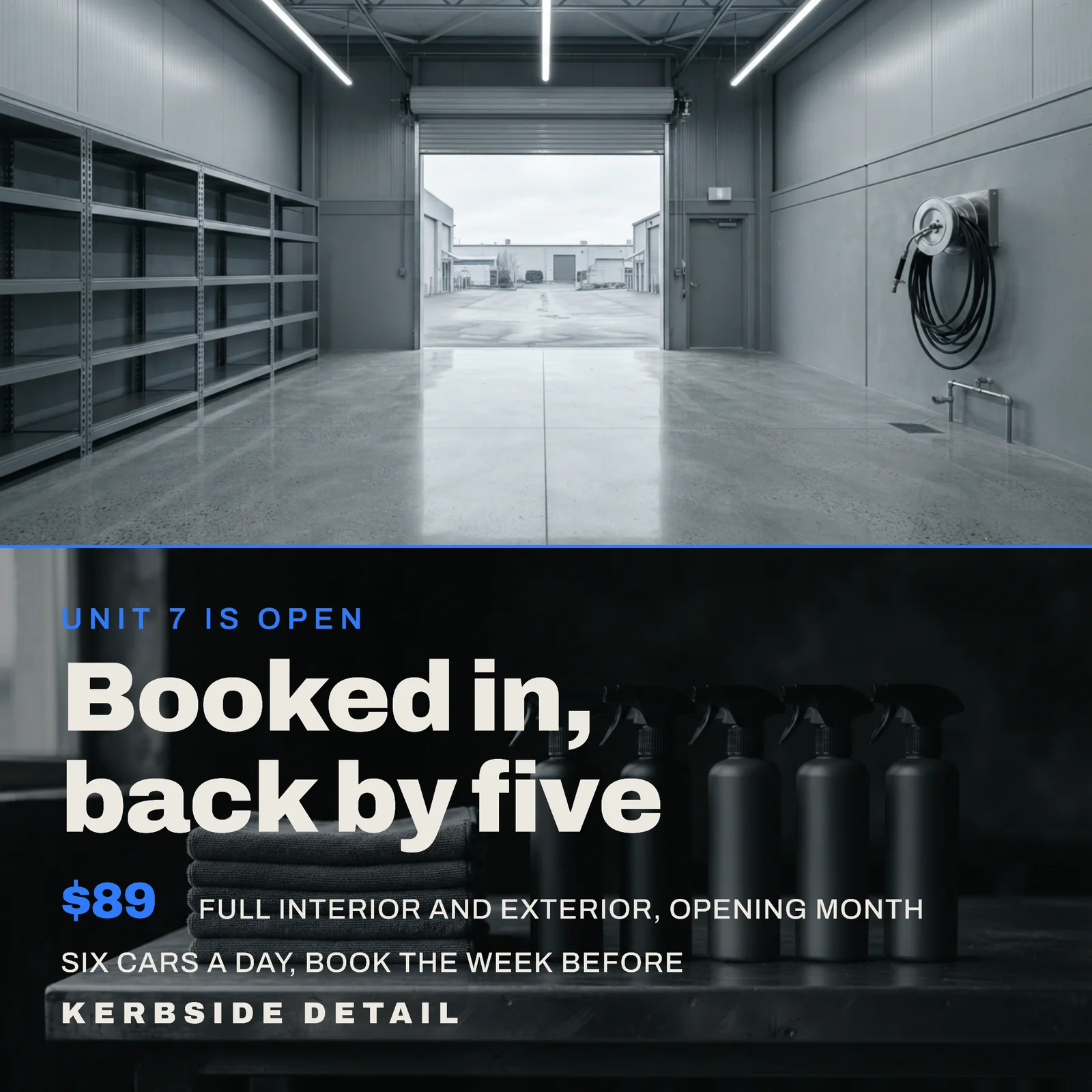 New Unit Opening Offer Car Detailing Instagram Ad — 1:1 Instagram ad template