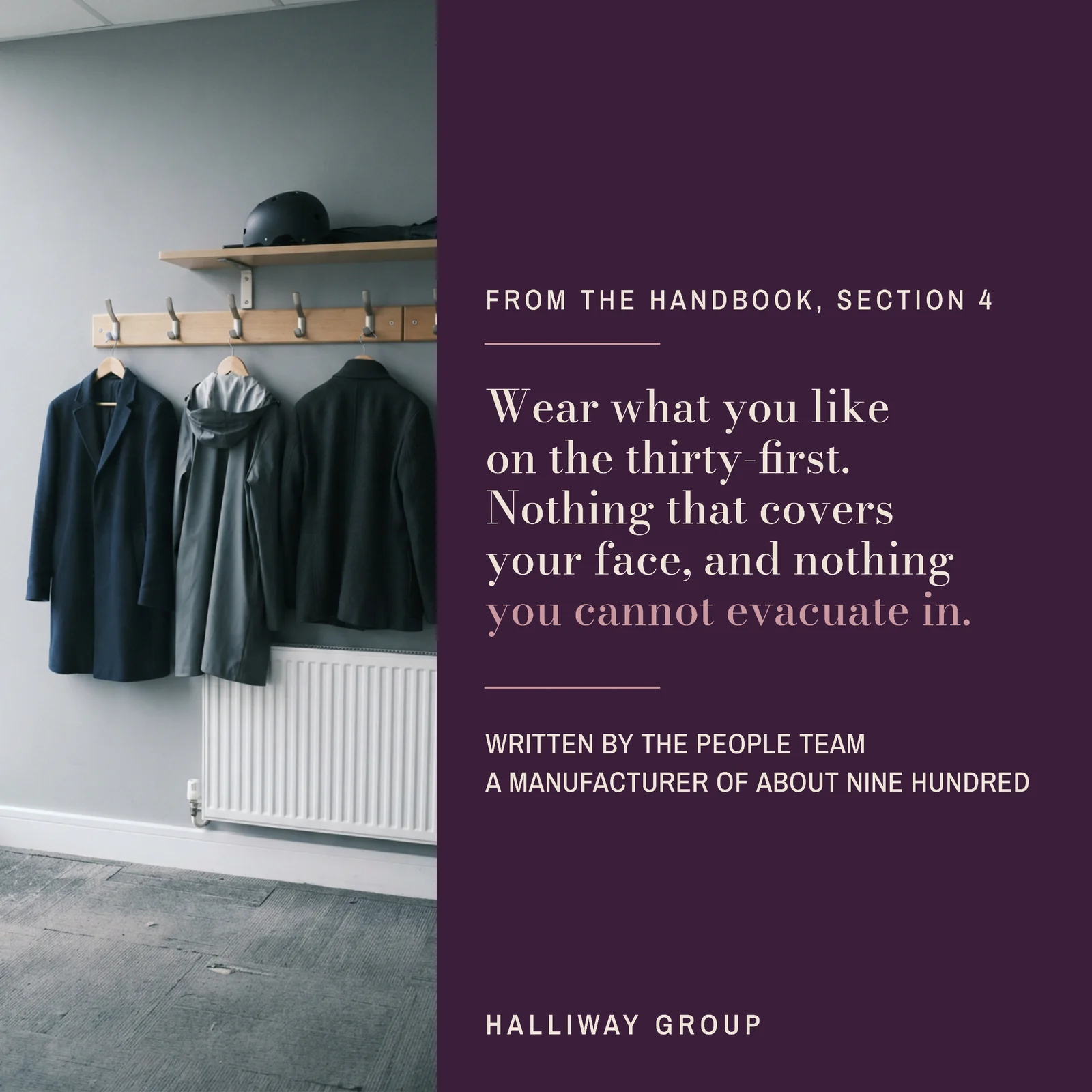 People Team Dress Code Quote LinkedIn Post — 1:1 LinkedIn post template
