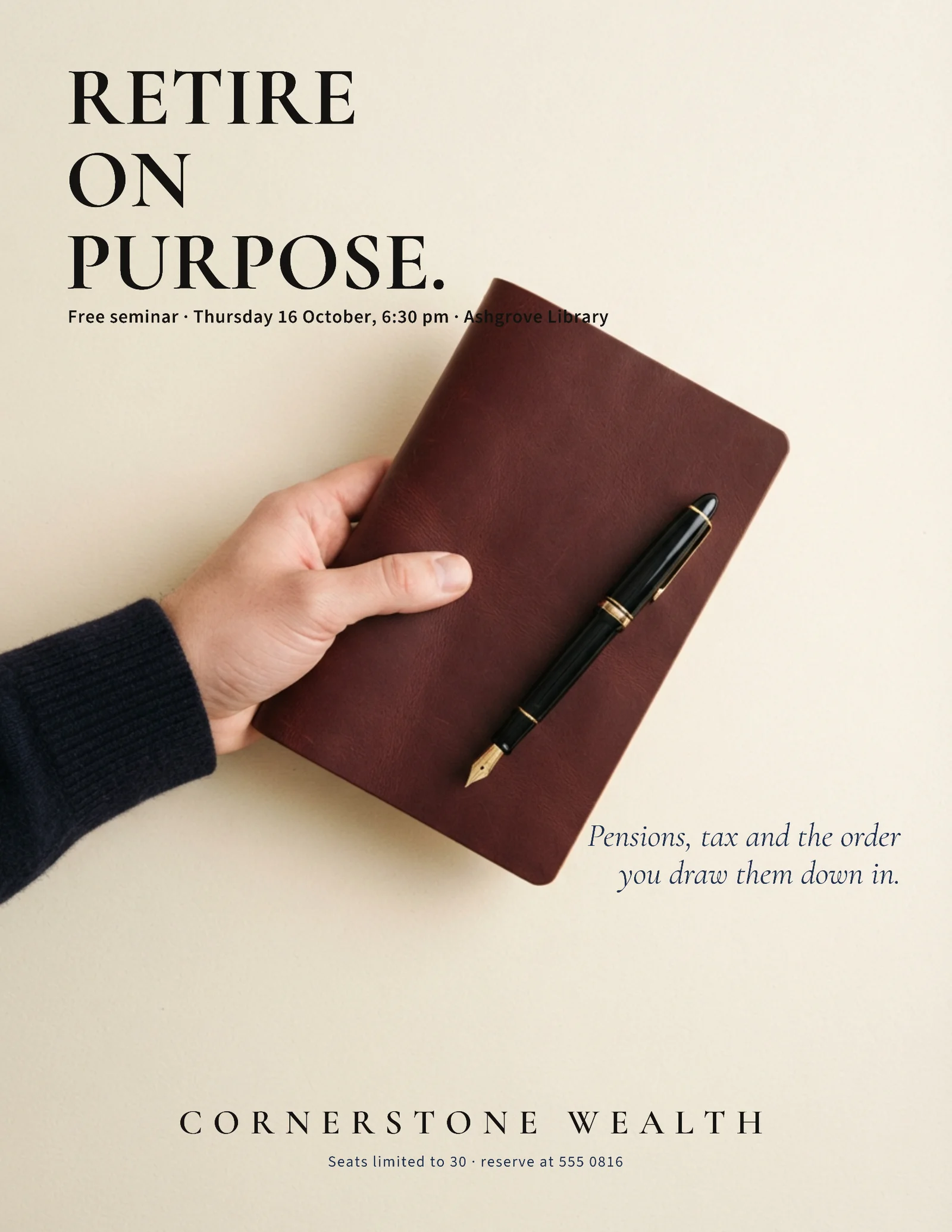 Warm Neutral Seminar Retirement Planning Flyer — Letter Flyer template