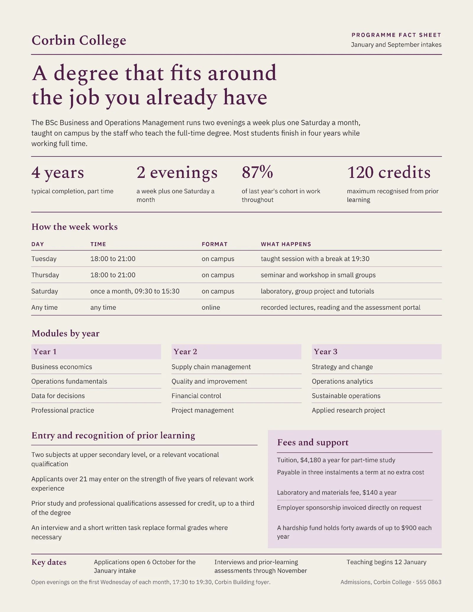Plum Stone Programme Facts Adult Evening Degree One Pager — 2-page One pager template, page 1 of 2