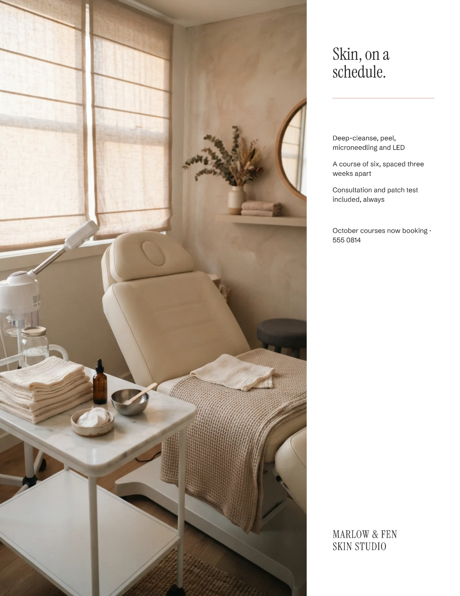 Blush Gallery Column Skin Clinic Flyer — Letter Flyer template